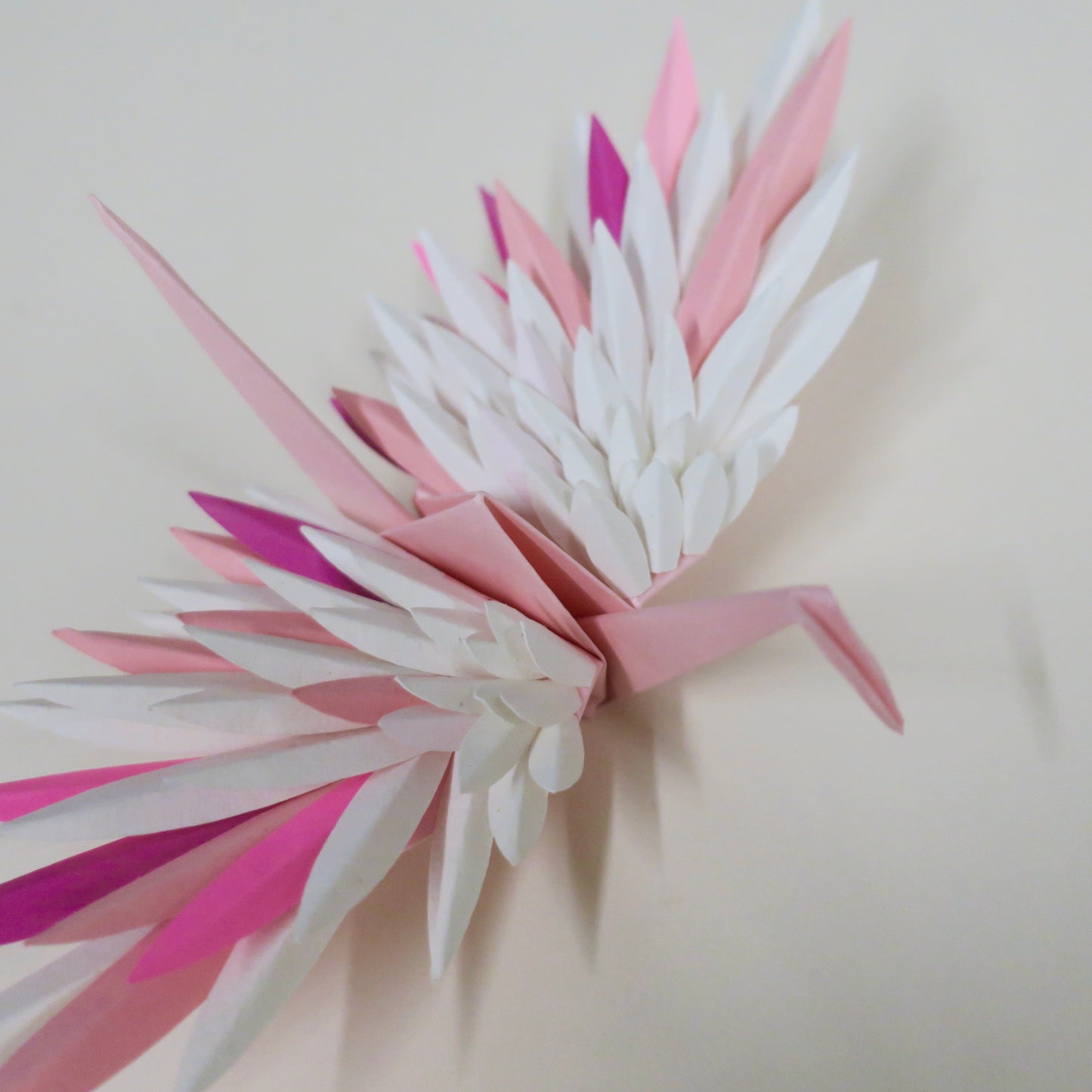 Paper Feathered Crane - Pink Valentine