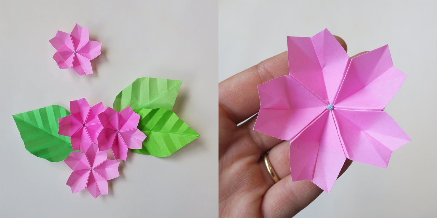 Flower Origami DIY Kit, Make 10 Different Origami Flowers, 15x15cm