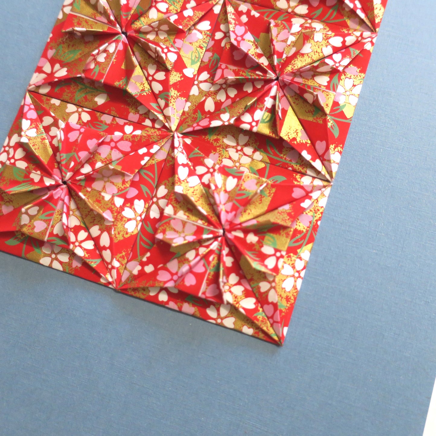 Origami Square Tiles Artwork - Red