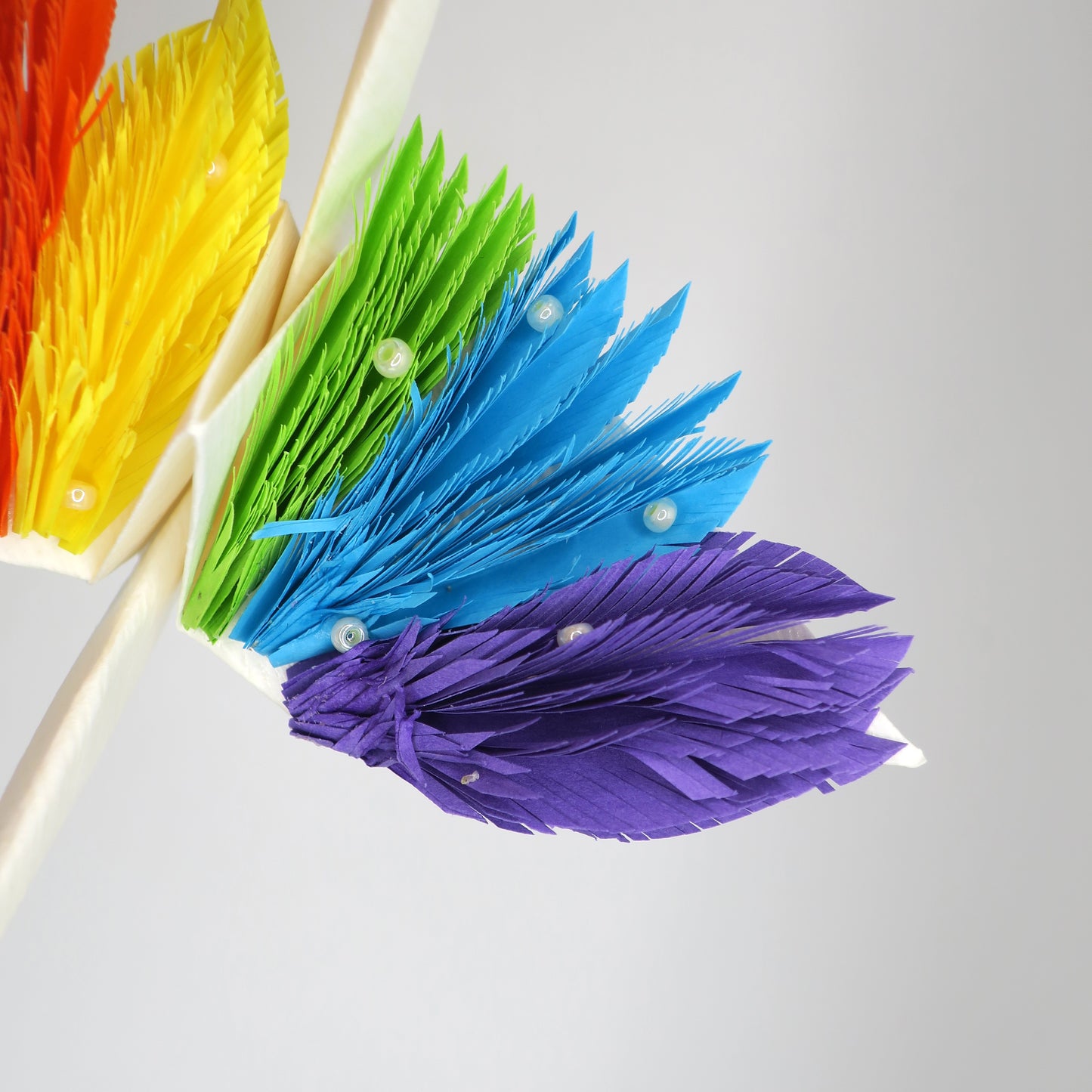 Origami Feathered Crane - Rainbow