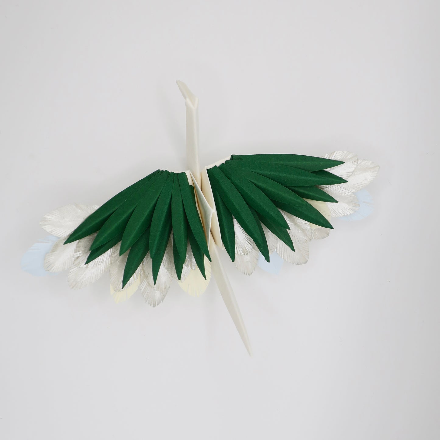 Grue à plumes en origami - Or caché