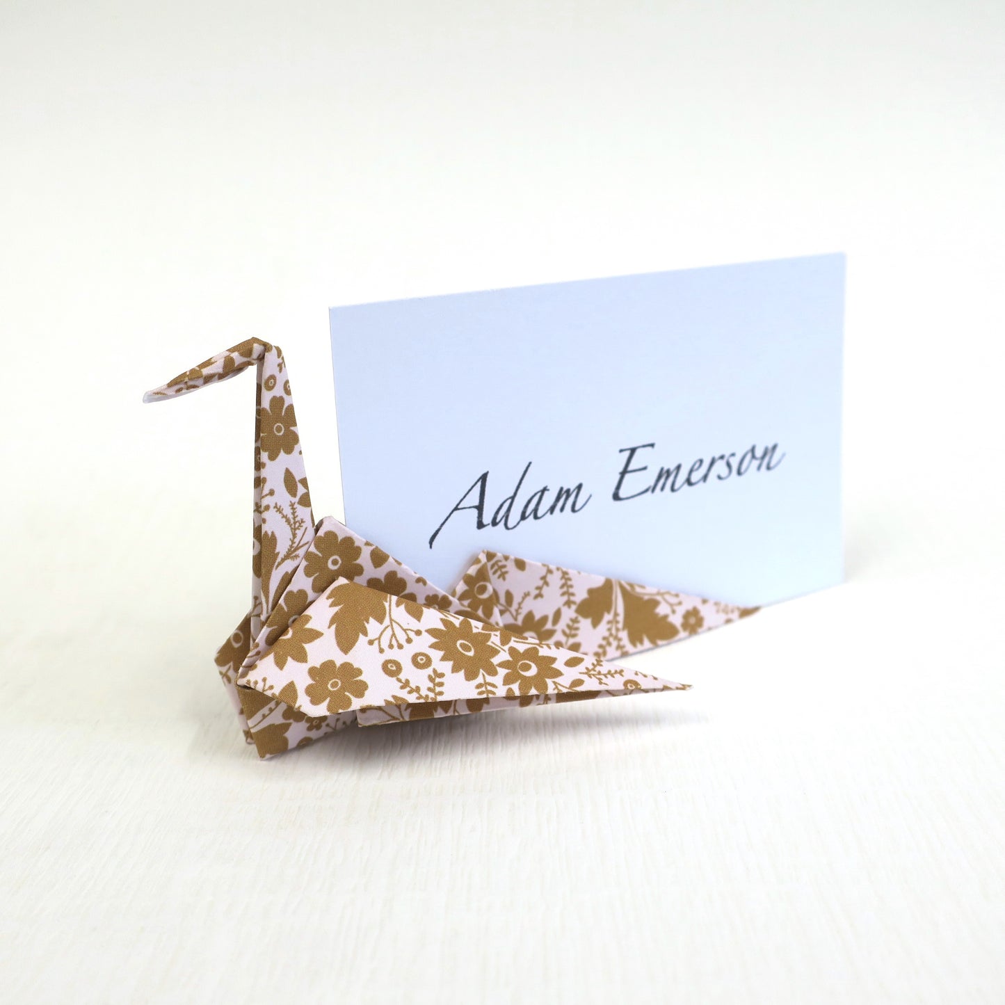 Origami Crane Place Card - Soft Gold