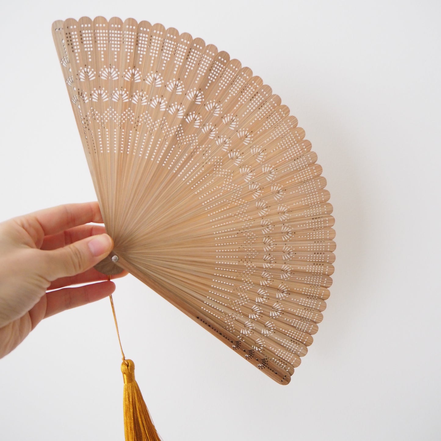 Wooden Folding Fan - Palm, natural