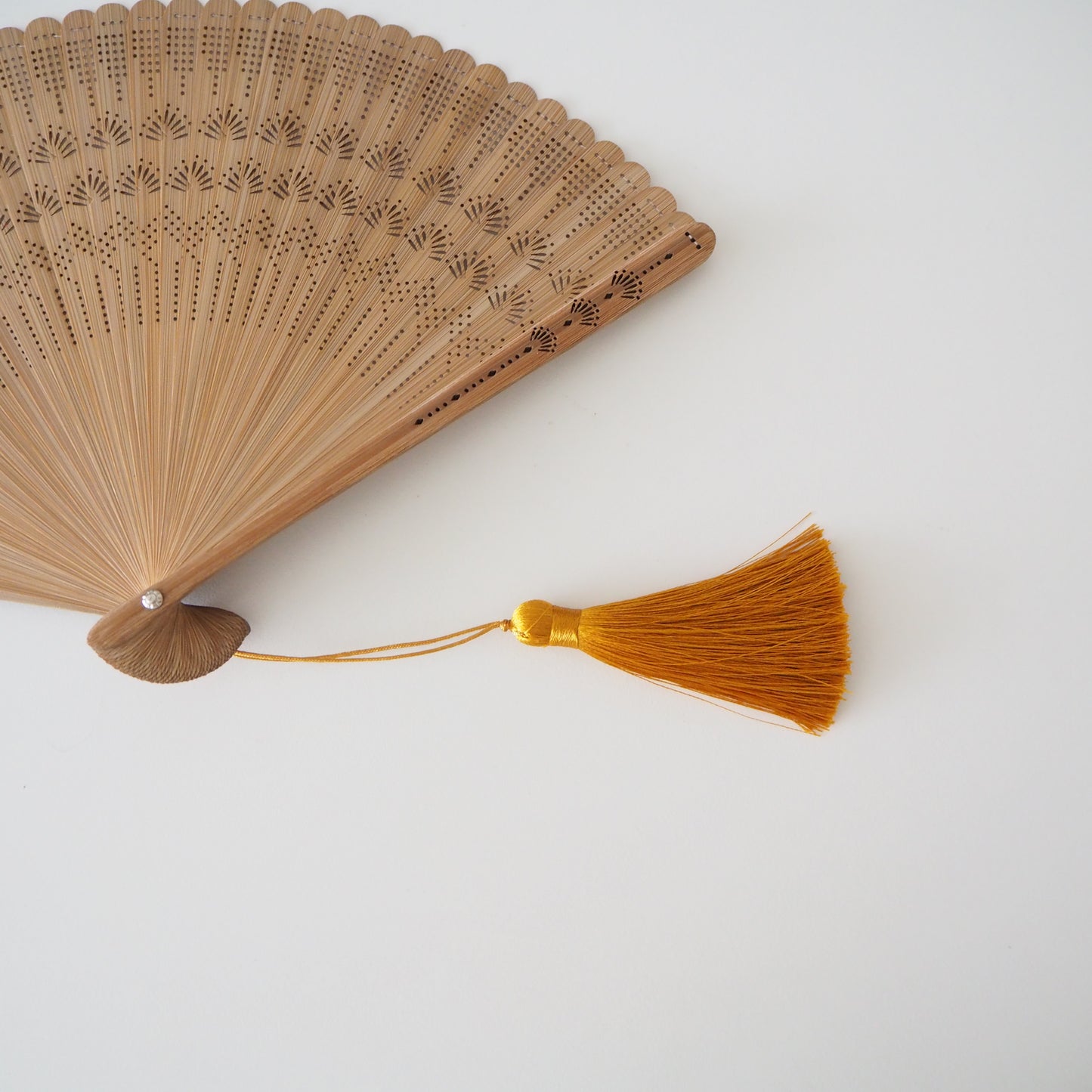 Wooden Folding Fan - Palm, natural