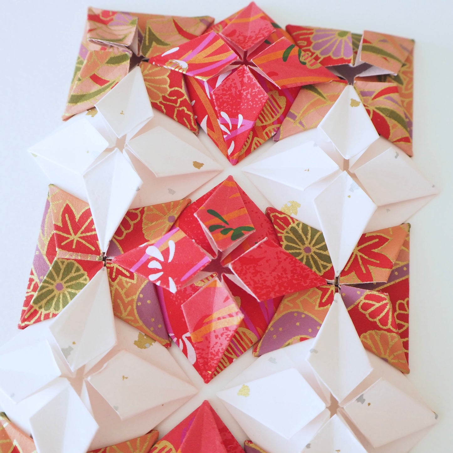 Origami Diamond Tiles Artwork - Old fabric