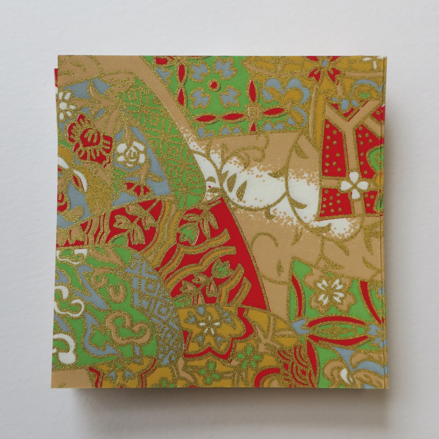 Pack de 100 Feuilles 7x7cm Papier Origami Yuzen Washi HZ-378 - Tissus Décoratifs