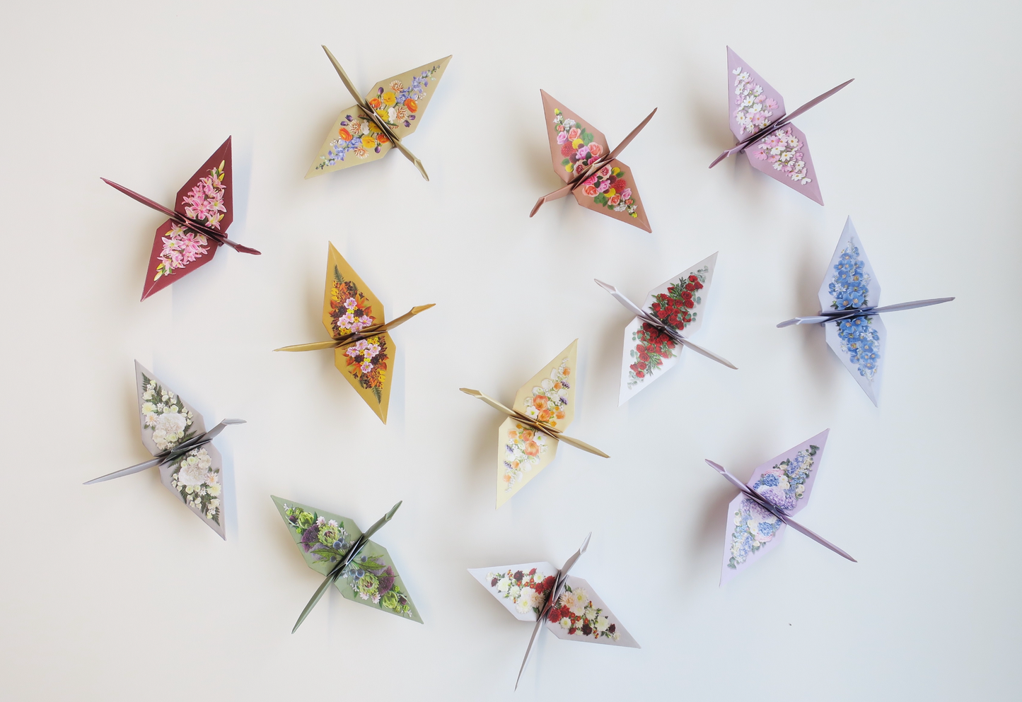 Origami Flower Crane DIY Kit, 15x15cm