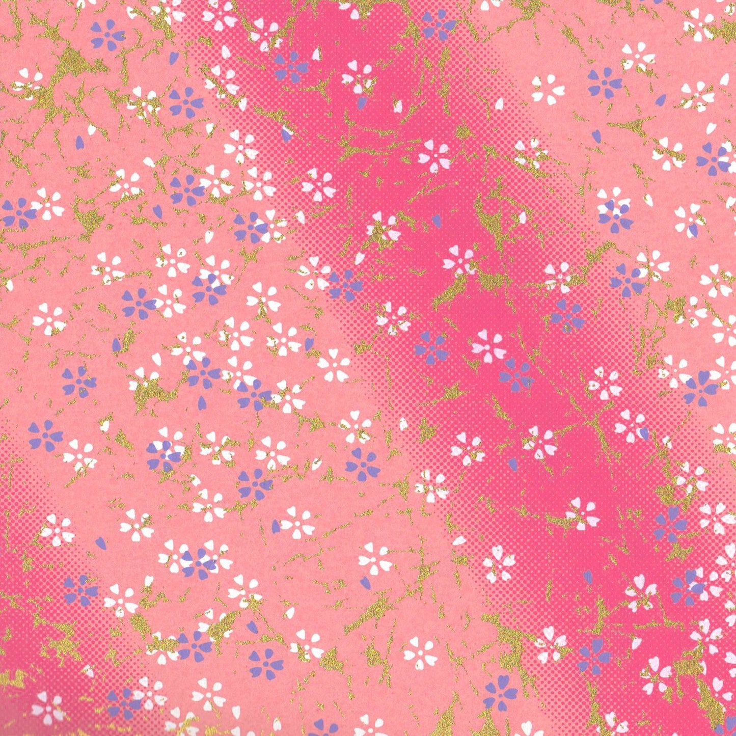 Paquete de 20 hojas de papel para origami Yuzen Washi de 14x14 cm HZ-340 - Sombra pequeña en flor de cerezo rosa