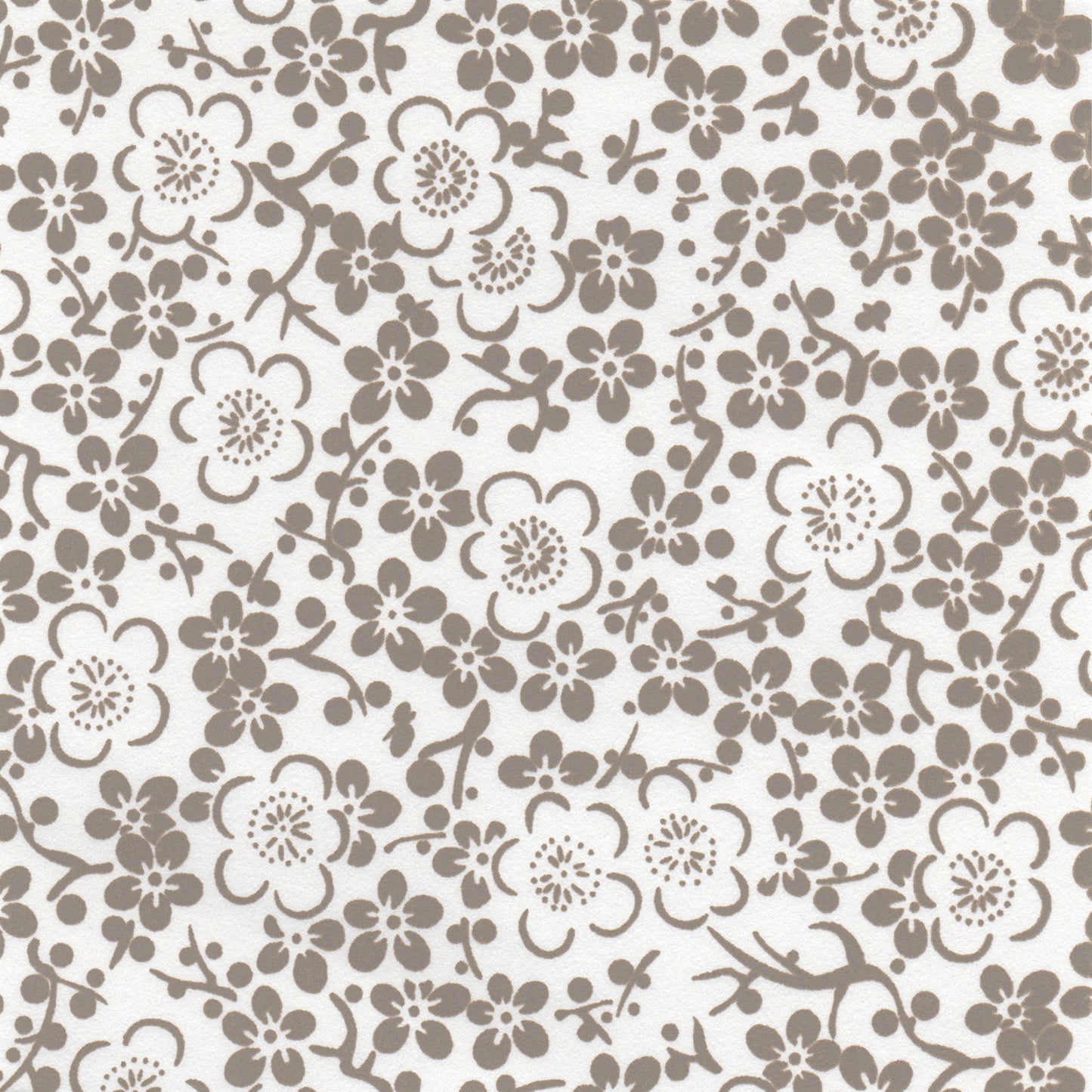 Pack of 20 Sheets 14x14cm Yuzen Washi Origami Paper HZ-390 - Grey White Cute Lady Plum Flowers - washi paper - Lavender Home London