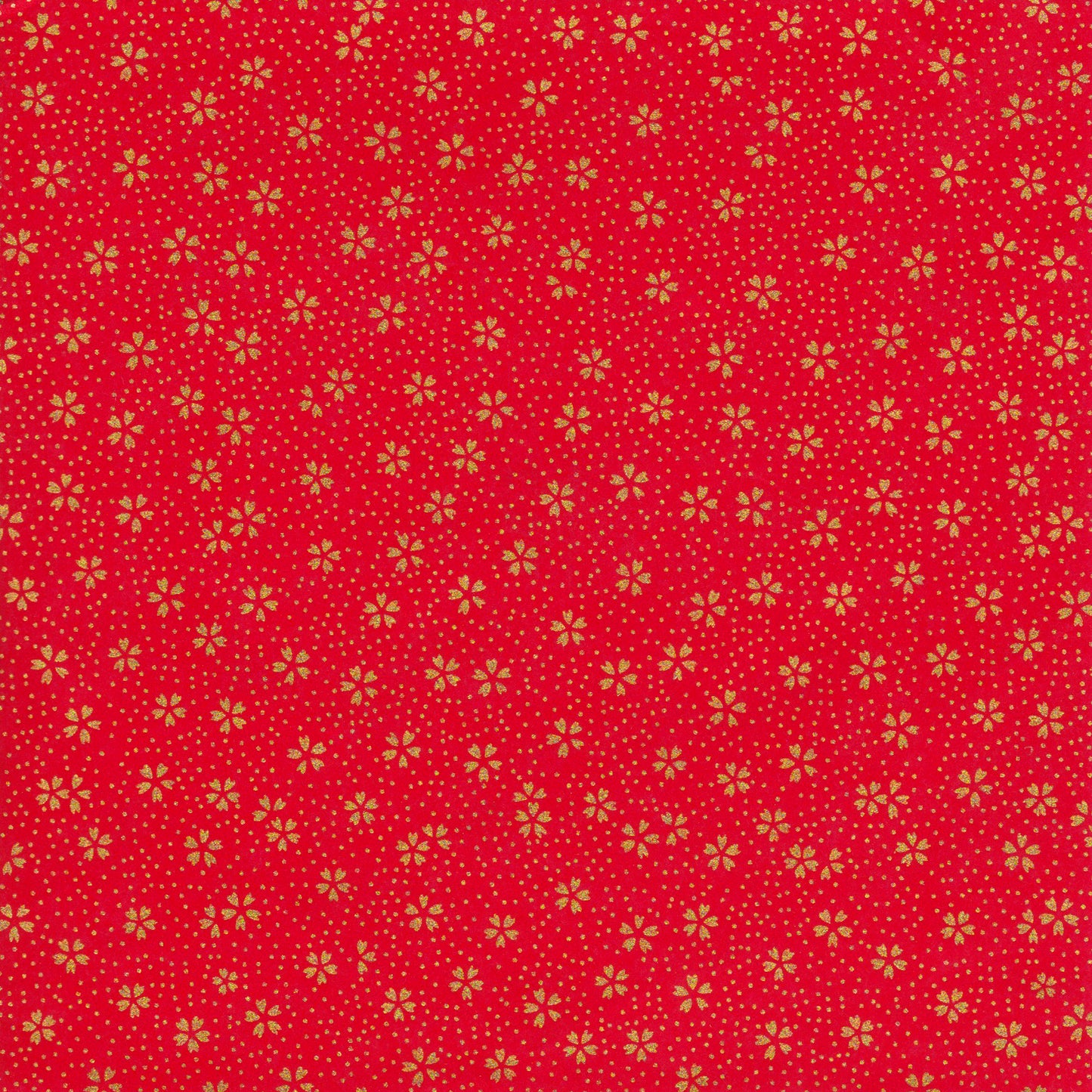Yuzen Washi Wrapping Paper HZ-502 - Small Gold Cherry Blossom Red - washi paper - Lavender Home London