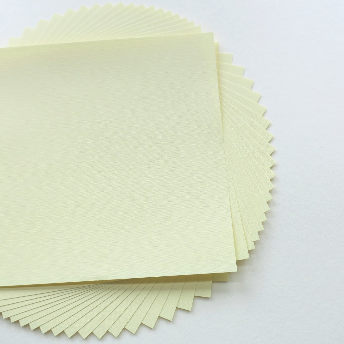 Pack of 20 Sheets 14x14cm Textured Linen Paper - Light Yellow - washi paper - Lavender Home London