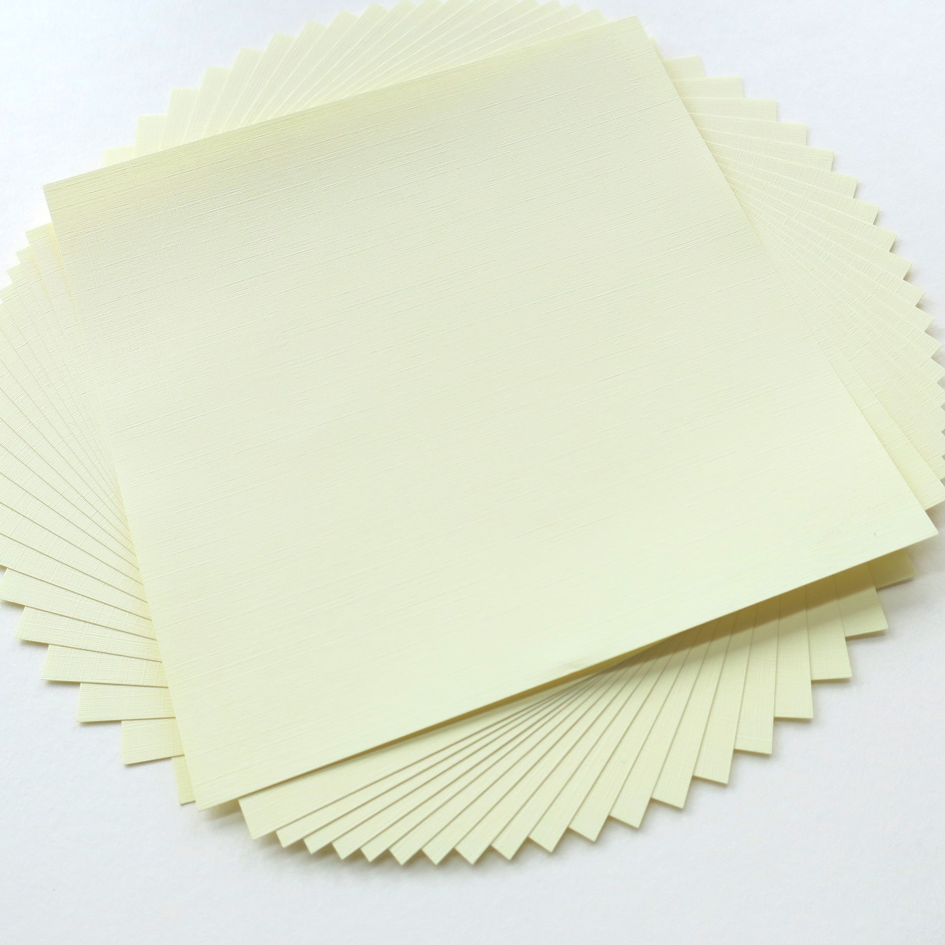 Pack of 20 Sheets 14x14cm Textured Linen Paper - Light Yellow - washi paper - Lavender Home London