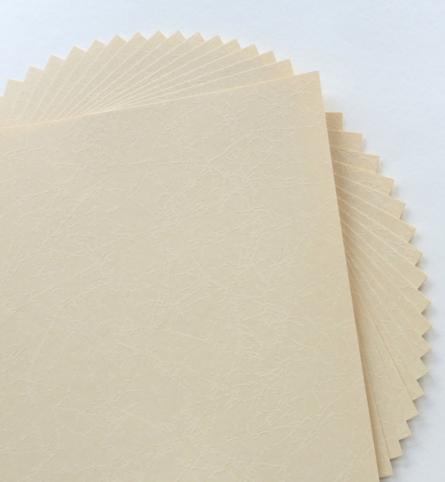 Pack of 20 Sheets 14x14cm Textured Leathac Rouketsu - Eggshell - washi paper - Lavender Home London