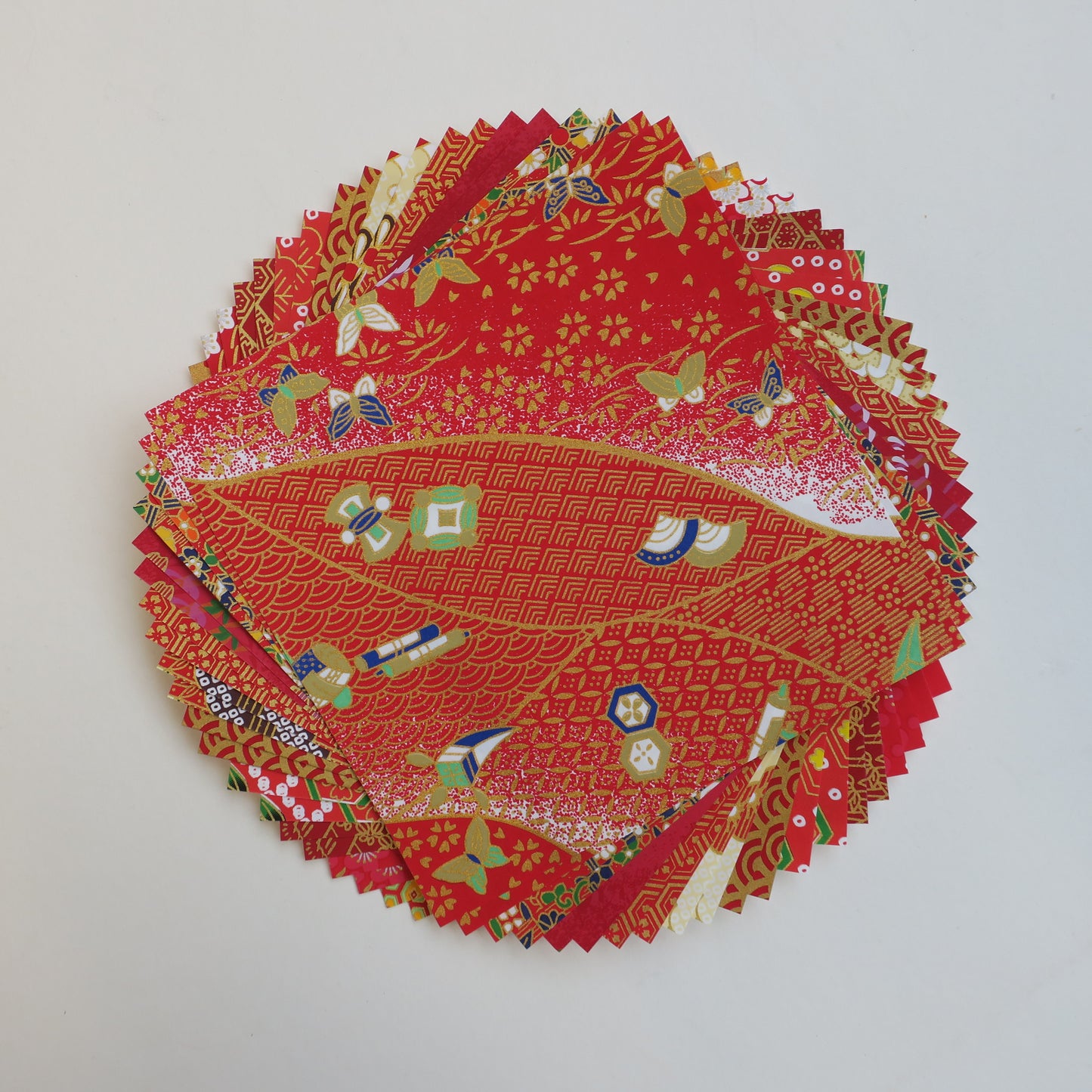 20 feuilles de papier Washi Origami couleurs à thème rouge, paquet mixte 14x14cm