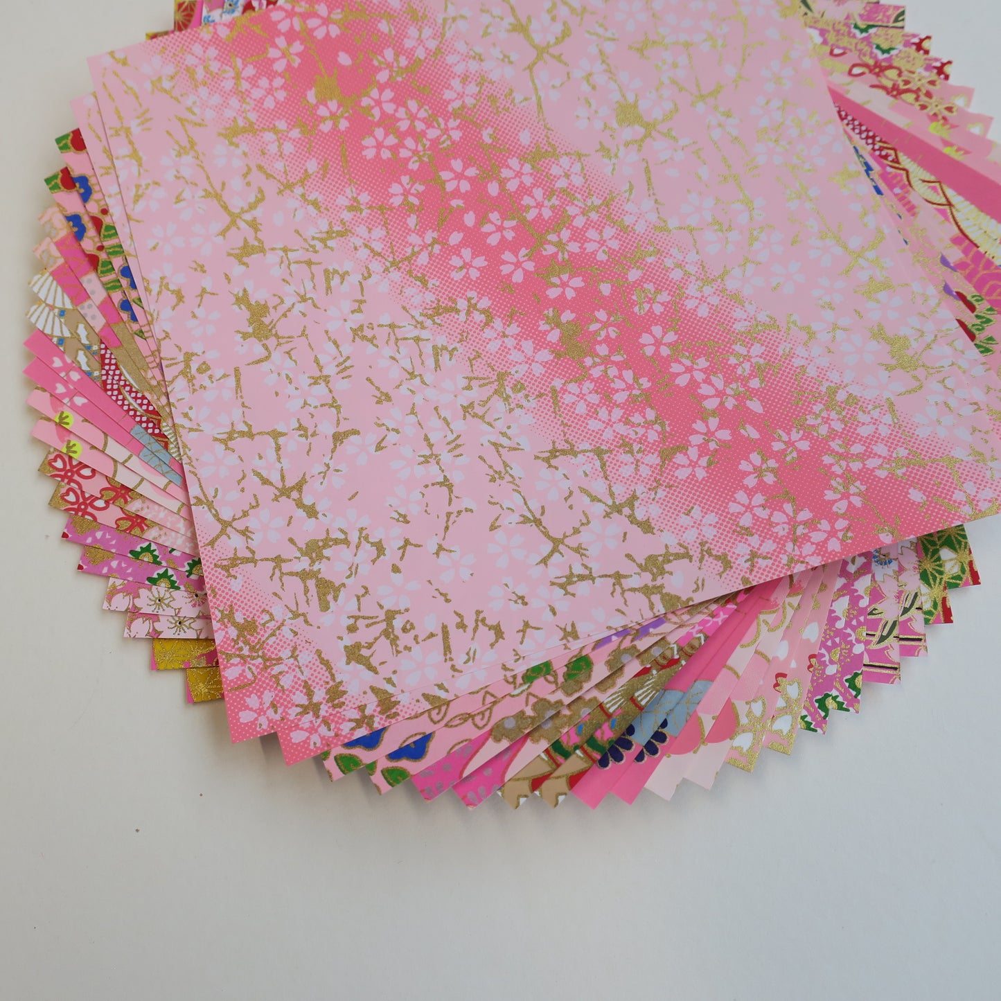 Paquete mixto de papel Washi Origami de 20 hojas de colores temáticos rosas, 14x14cm