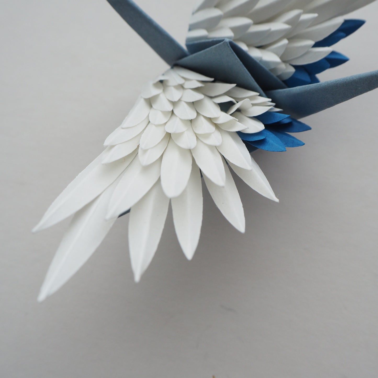 Origami Feathered Crane - Snow