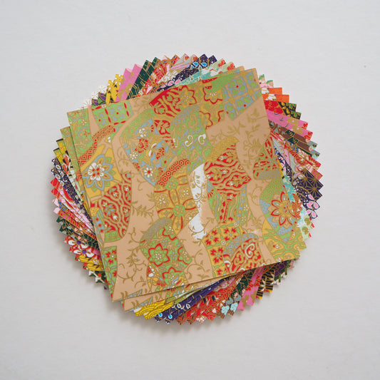 20 Sheets Kimono Patterned Theme  Yuzen Washi Origami Paper 14x14cm
