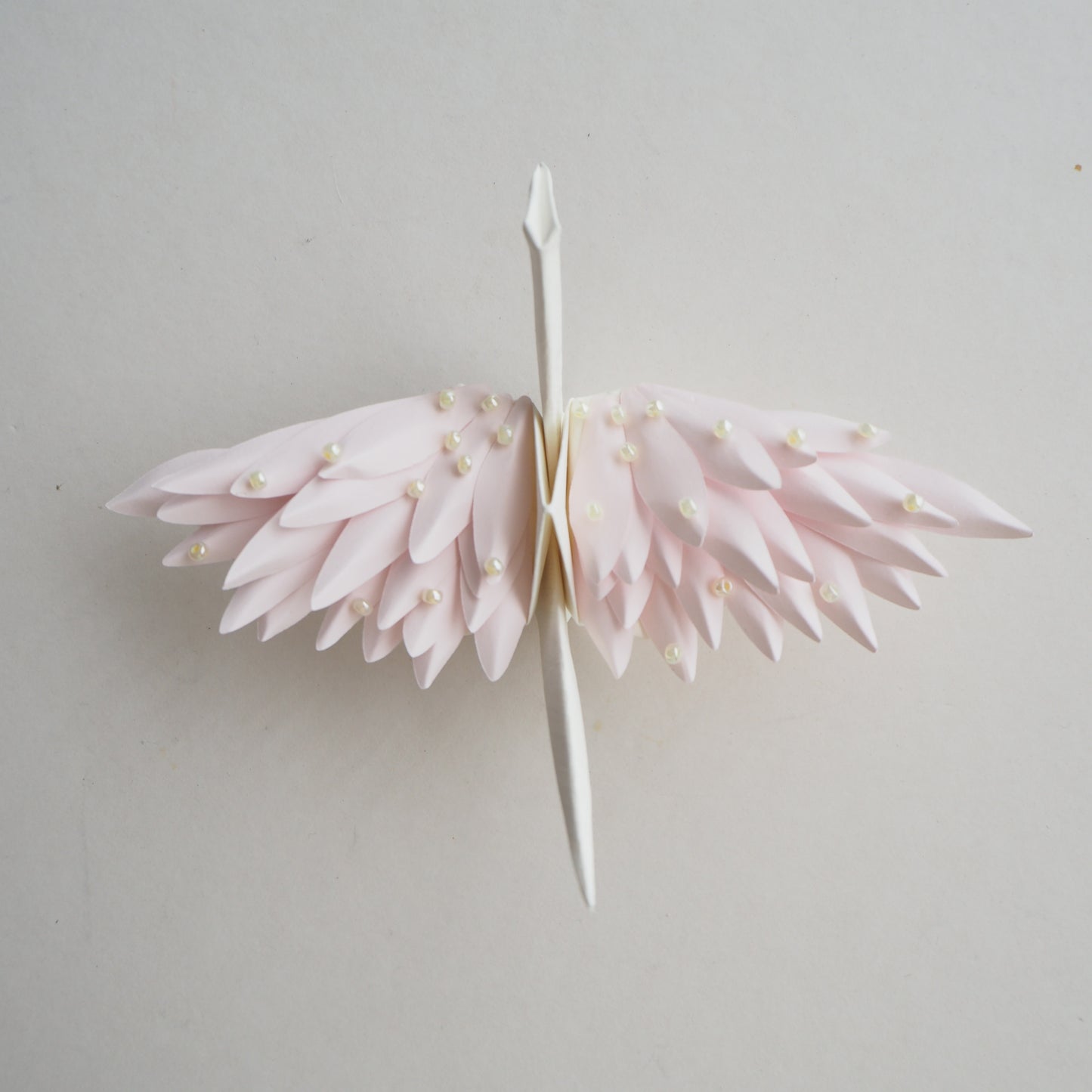 Origami Feathered Crane - Pearl Pink
