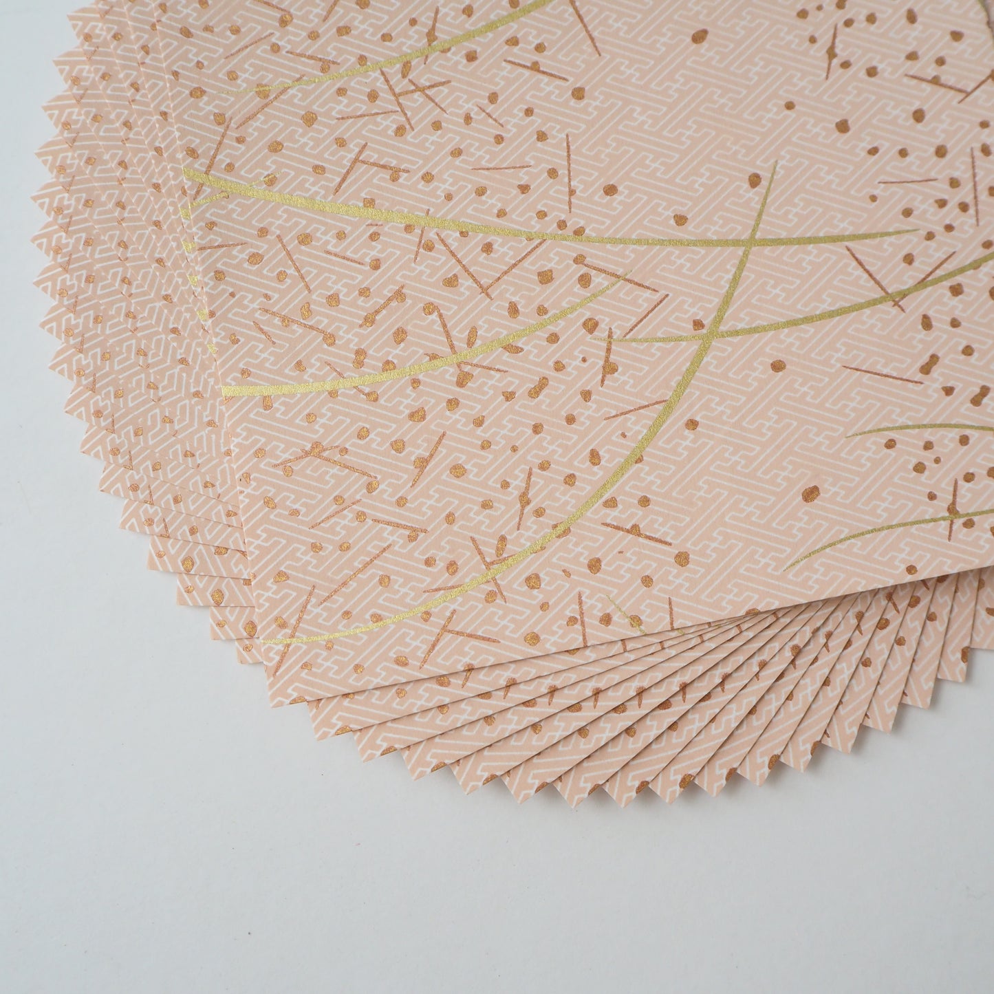 Paquete de 20 hojas de papel Yuzen Washi Origami 14x14cm HZ-477 - Sayagata & Grass
