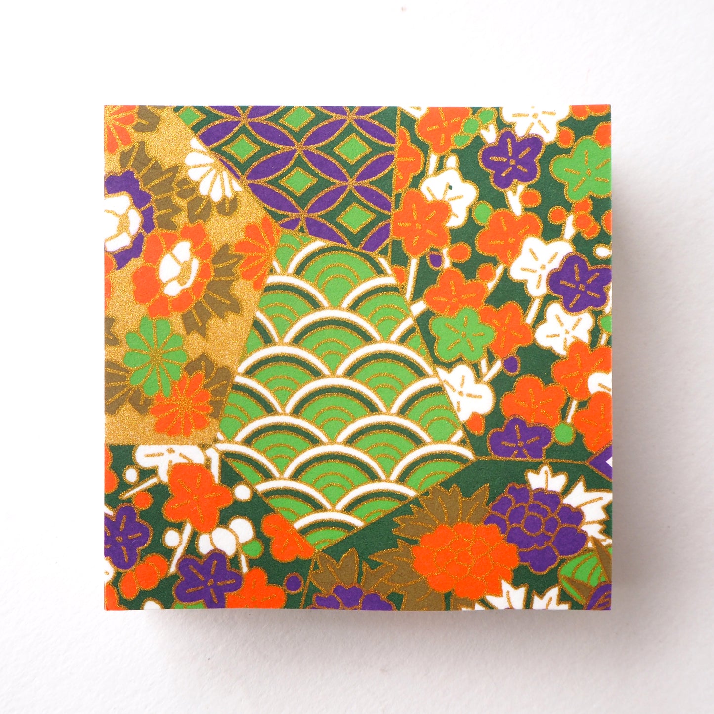 Pack of 100 Sheets 7x7cm Yuzen Washi Origami Paper HZ-053 - Mixed Patterns Secondary Colour - washi paper - Lavender Home London