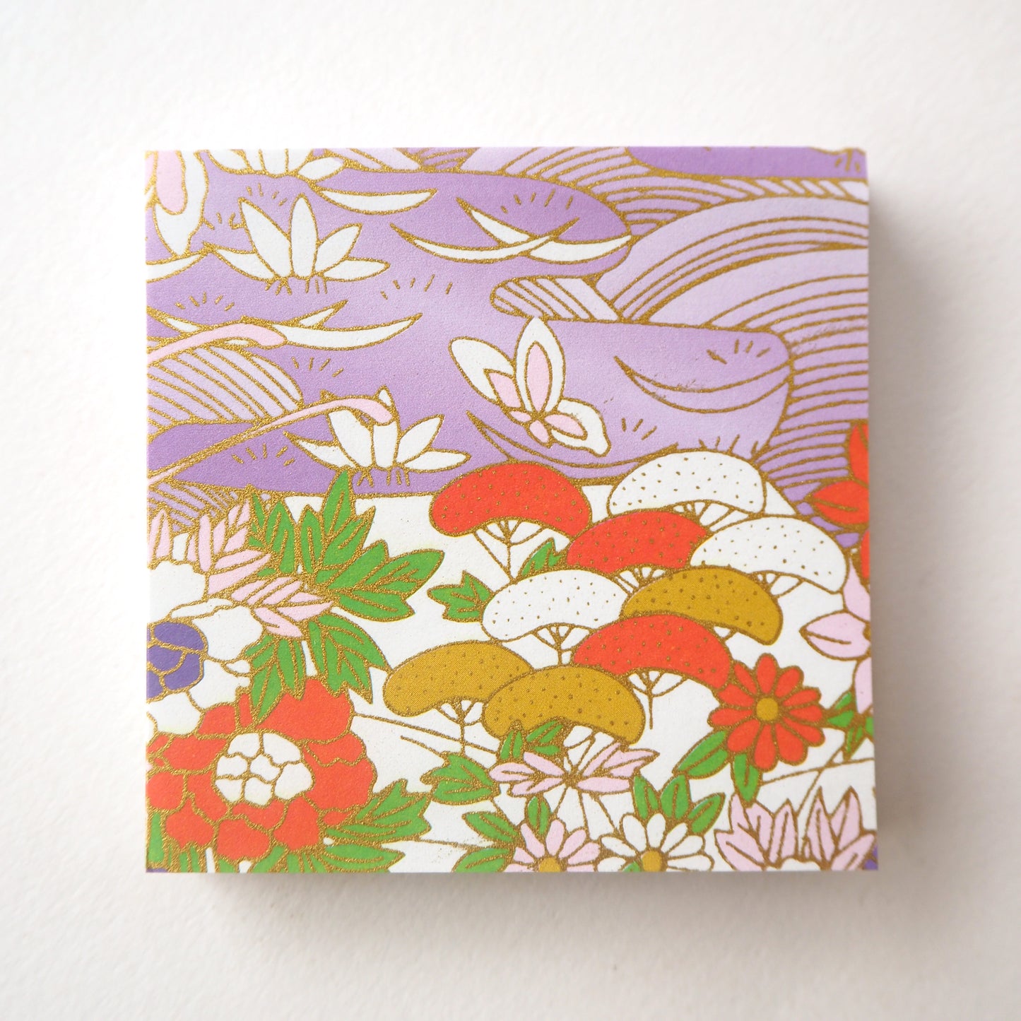 Pack of 100 Sheets 7x7cm Yuzen Washi Origami Paper HZ-061 - Secret Garden - washi paper - Lavender Home London