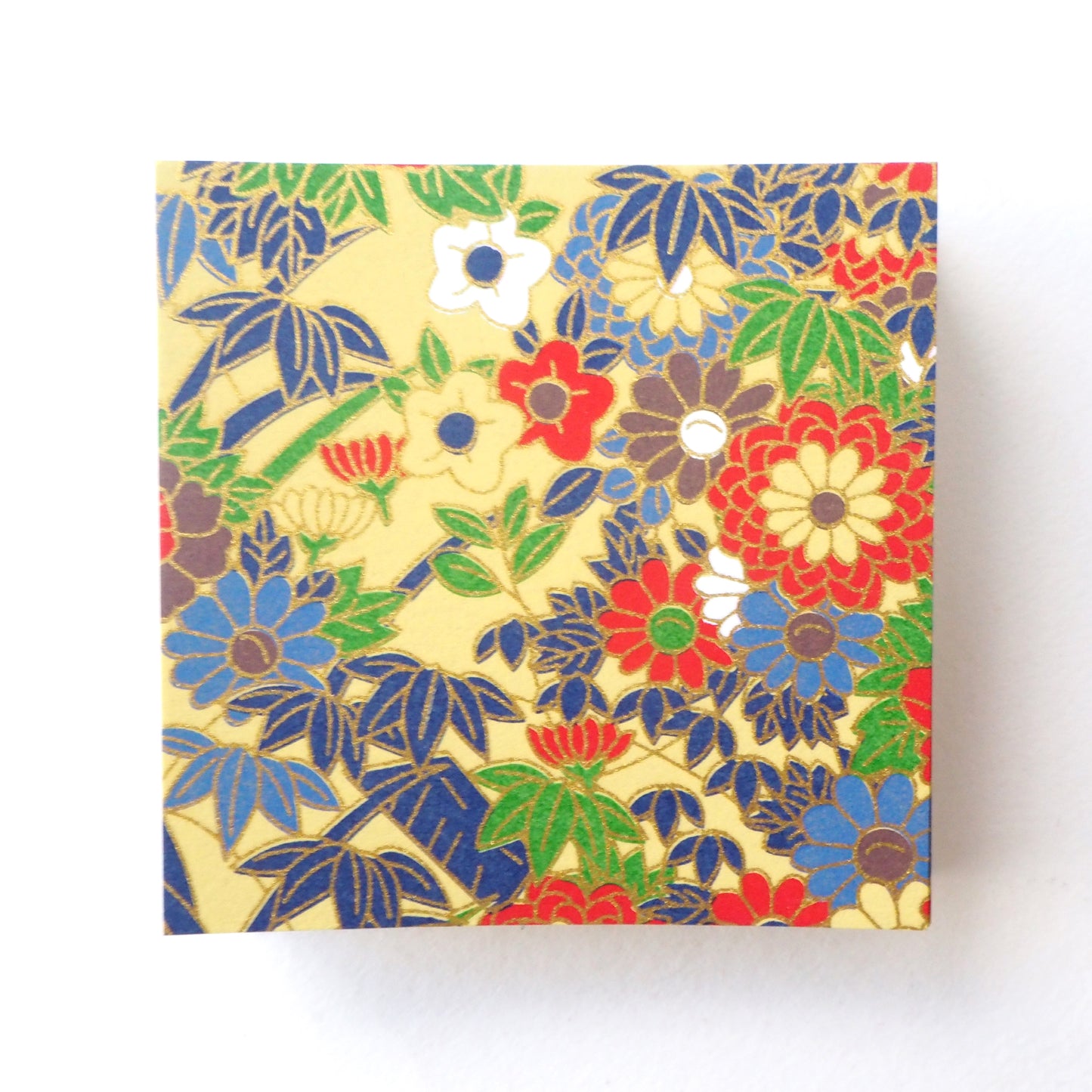 Pack of 100 Sheets 7x7cm Yuzen Washi Origami Paper HZ-072 - Chrysanthemum & Peony Garden - washi paper - Lavender Home London