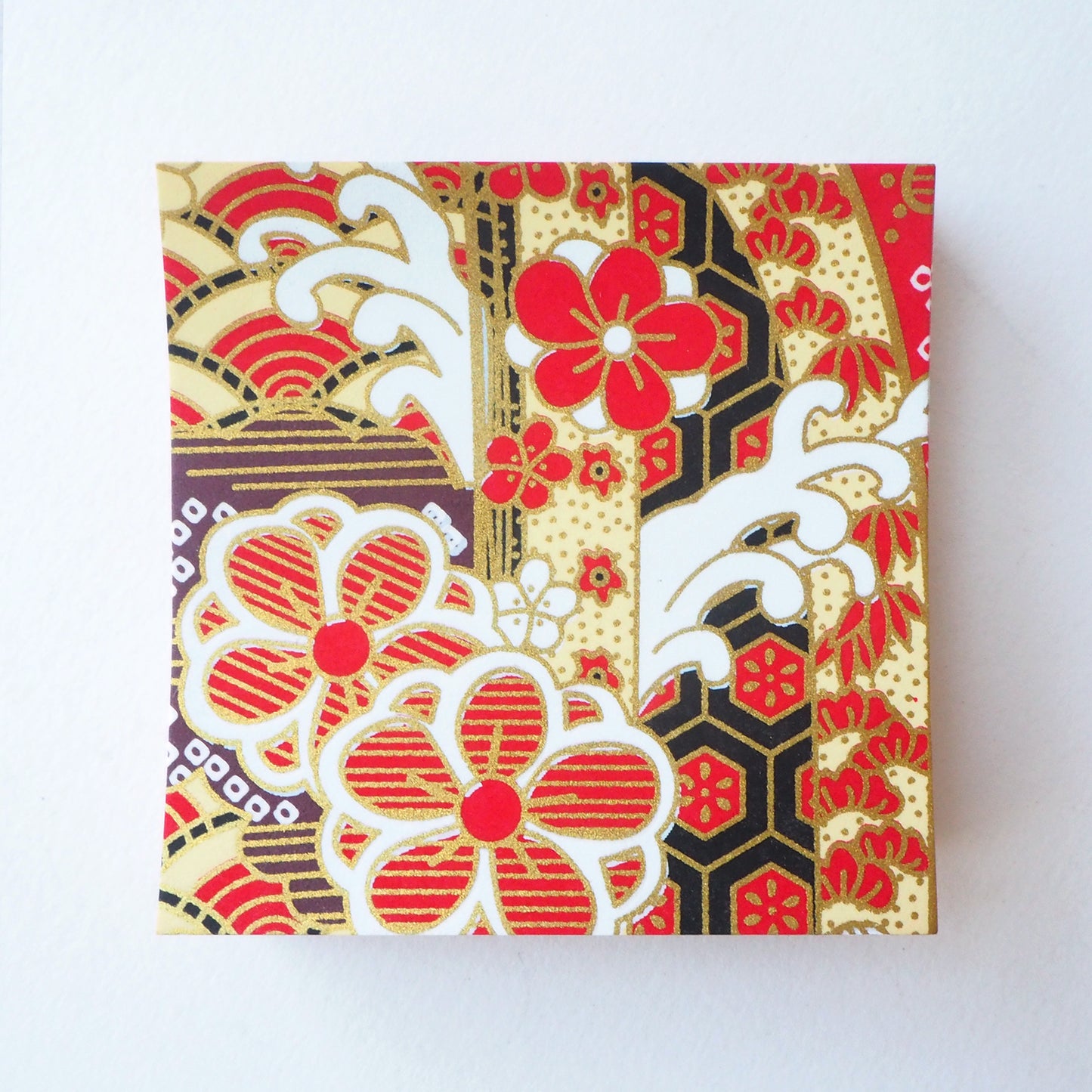 Pack of 100 Sheets 7x7cm Yuzen Washi Origami Paper HZ-119 - Gorgeous Red - washi paper - Lavender Home London