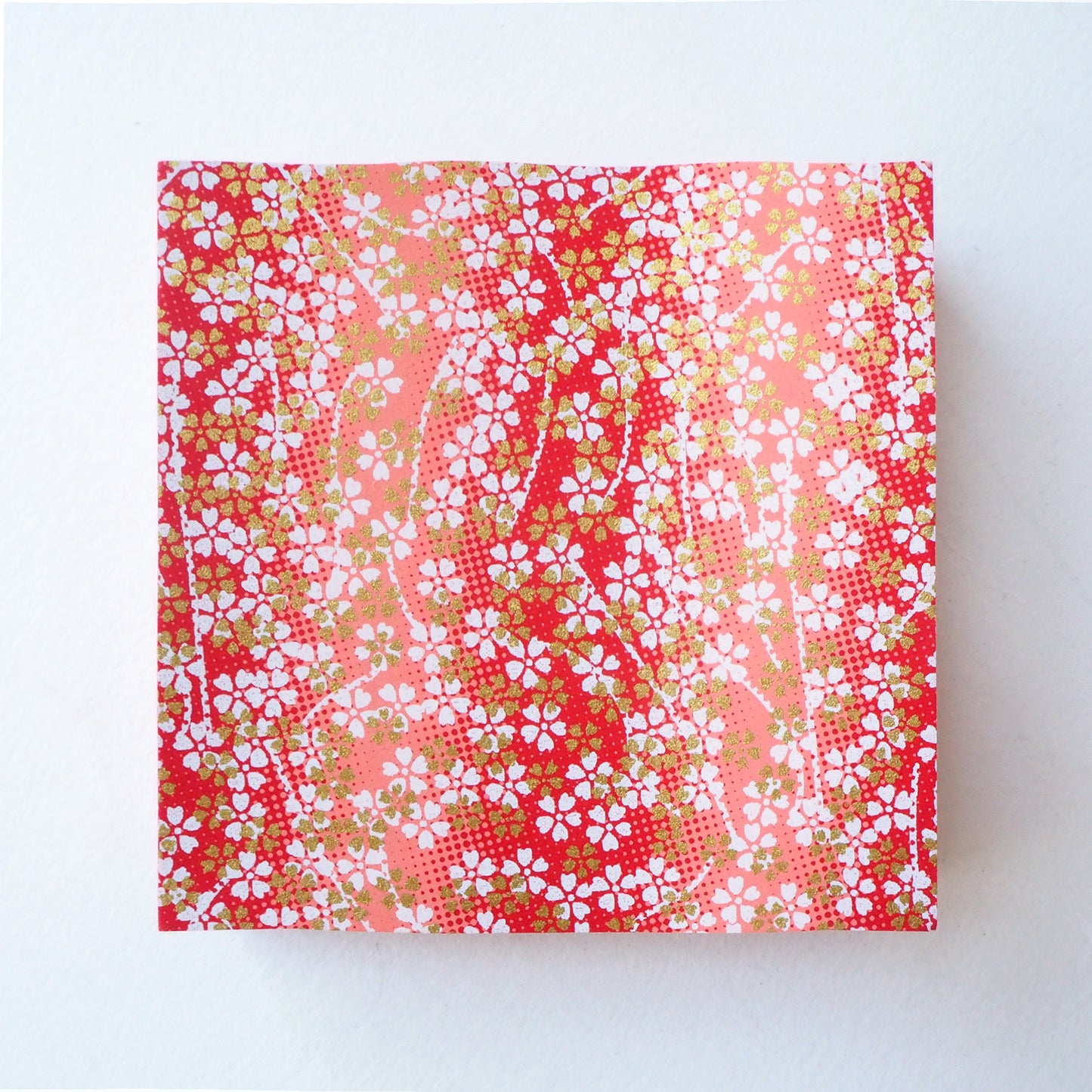 Pack of 100 Sheets 7x7cm Yuzen Washi Origami Paper HZ-155 - Small Cherry Blossom Red Gradation - washi paper - Lavender Home London