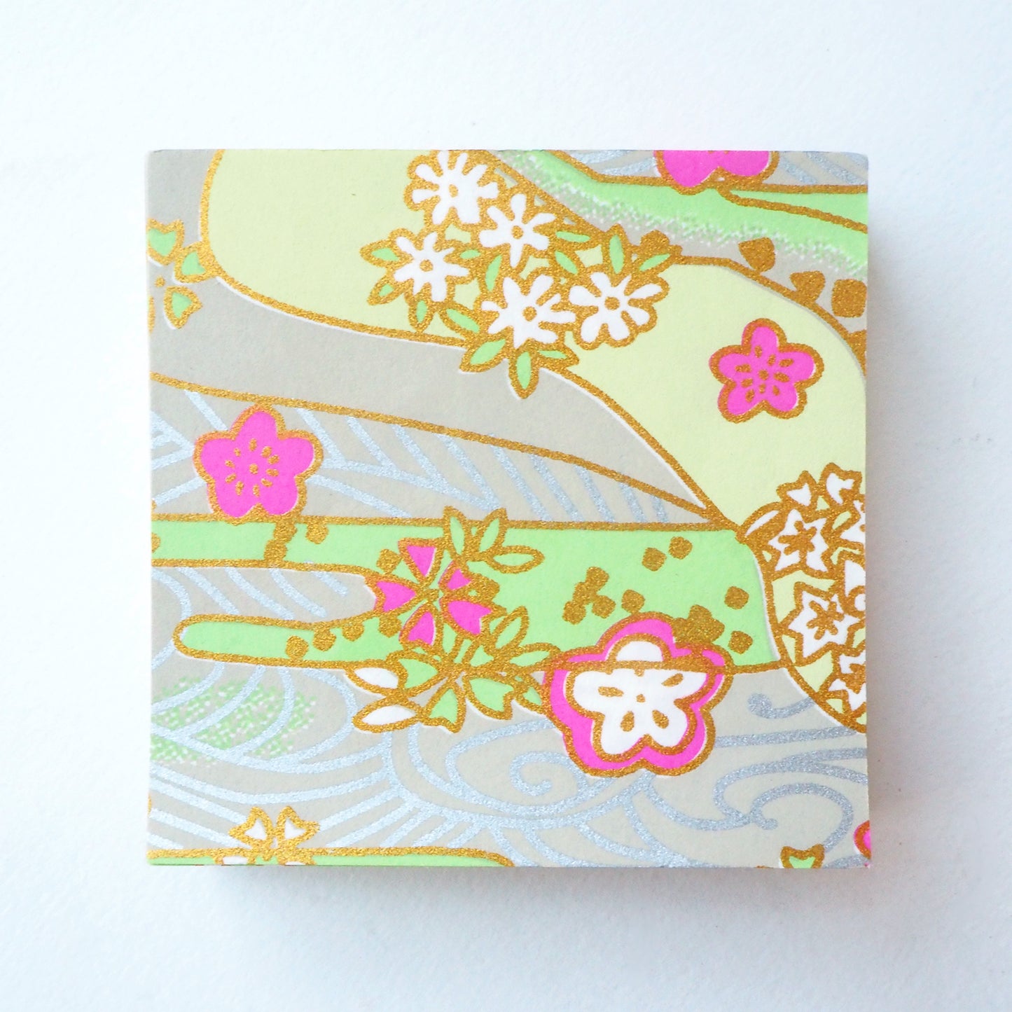 Pack of 100 Sheets 7x7cm Yuzen Washi Origami Paper HZ-160 - Early Spring River - washi paper - Lavender Home London