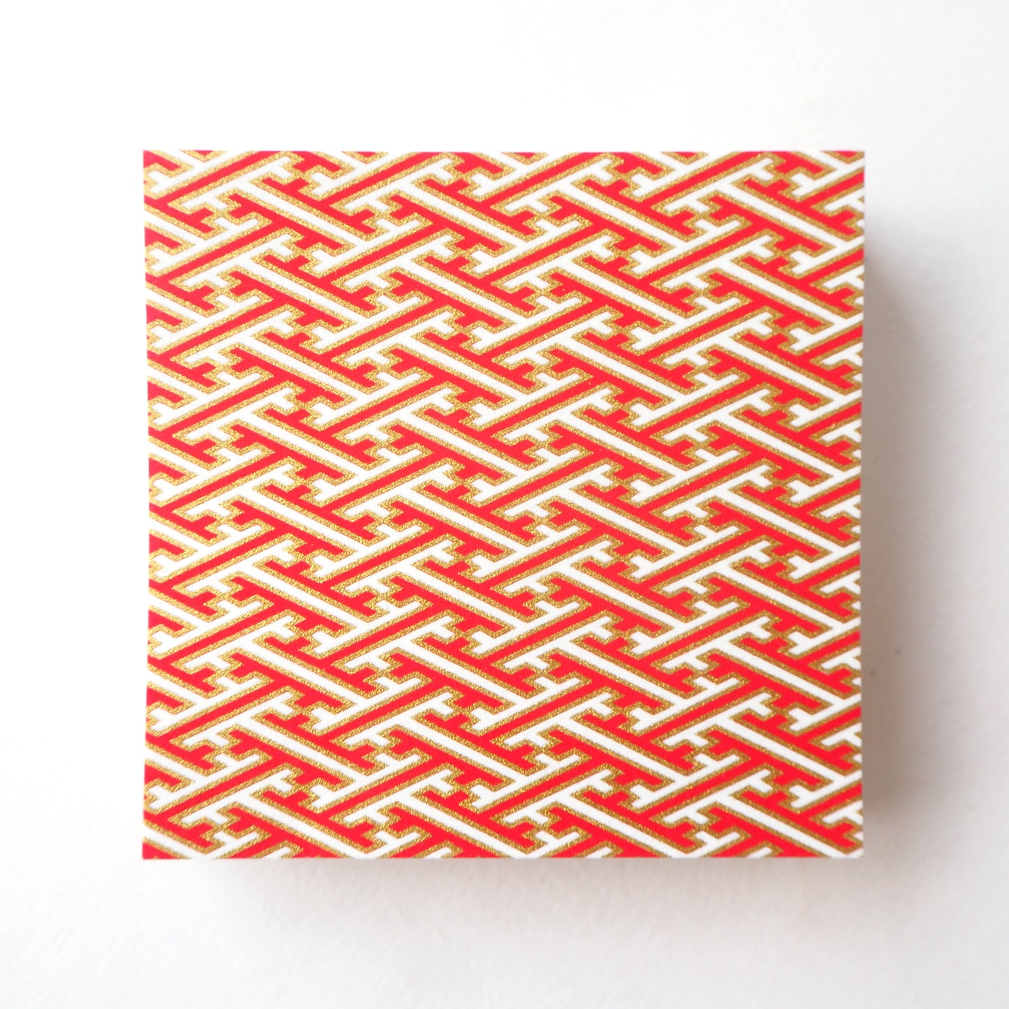 Pack of 100 Sheets 7x7cm Yuzen Washi Origami Paper HZ-175 - Red & White Sayagata - washi paper - Lavender Home London