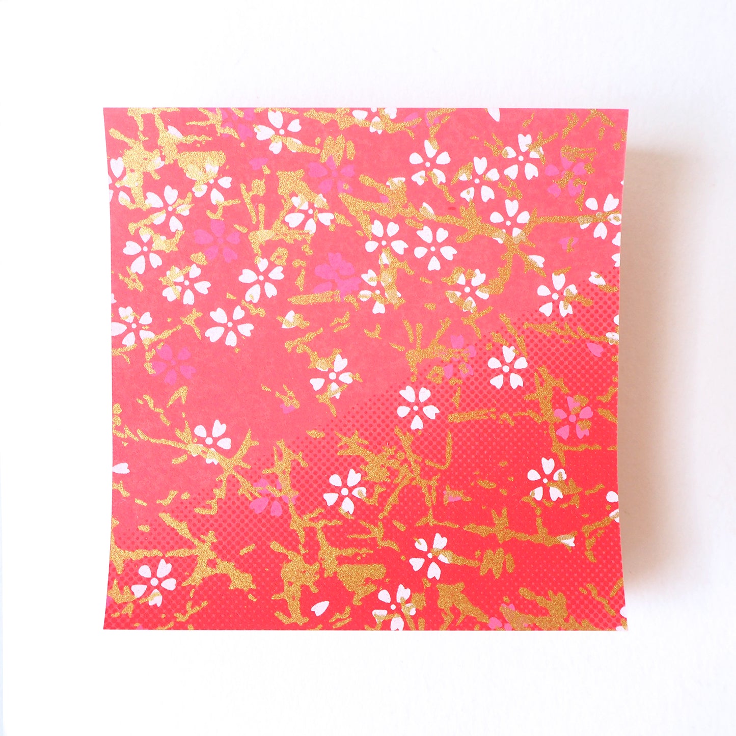 Pack of 100 Sheets 7x7cm Yuzen Washi Origami Paper HZ-185 - Small Cherry Blossom Red Gradation - washi paper - Lavender Home London
