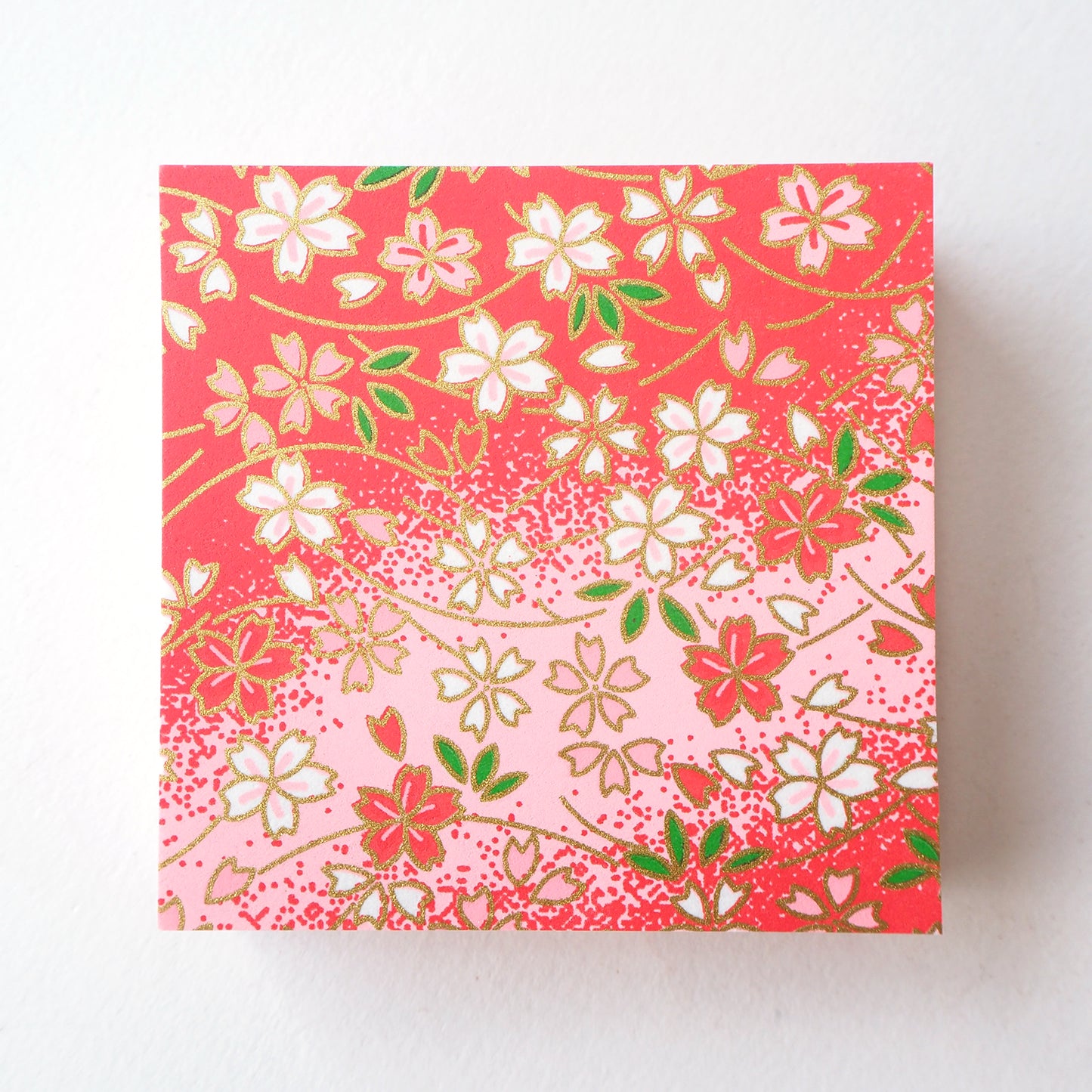 Pack of 100 Sheets 7x7cm Yuzen Washi Origami Paper HZ-230 - Small Cherry Blossom Pink Gradation - washi paper - Lavender Home London