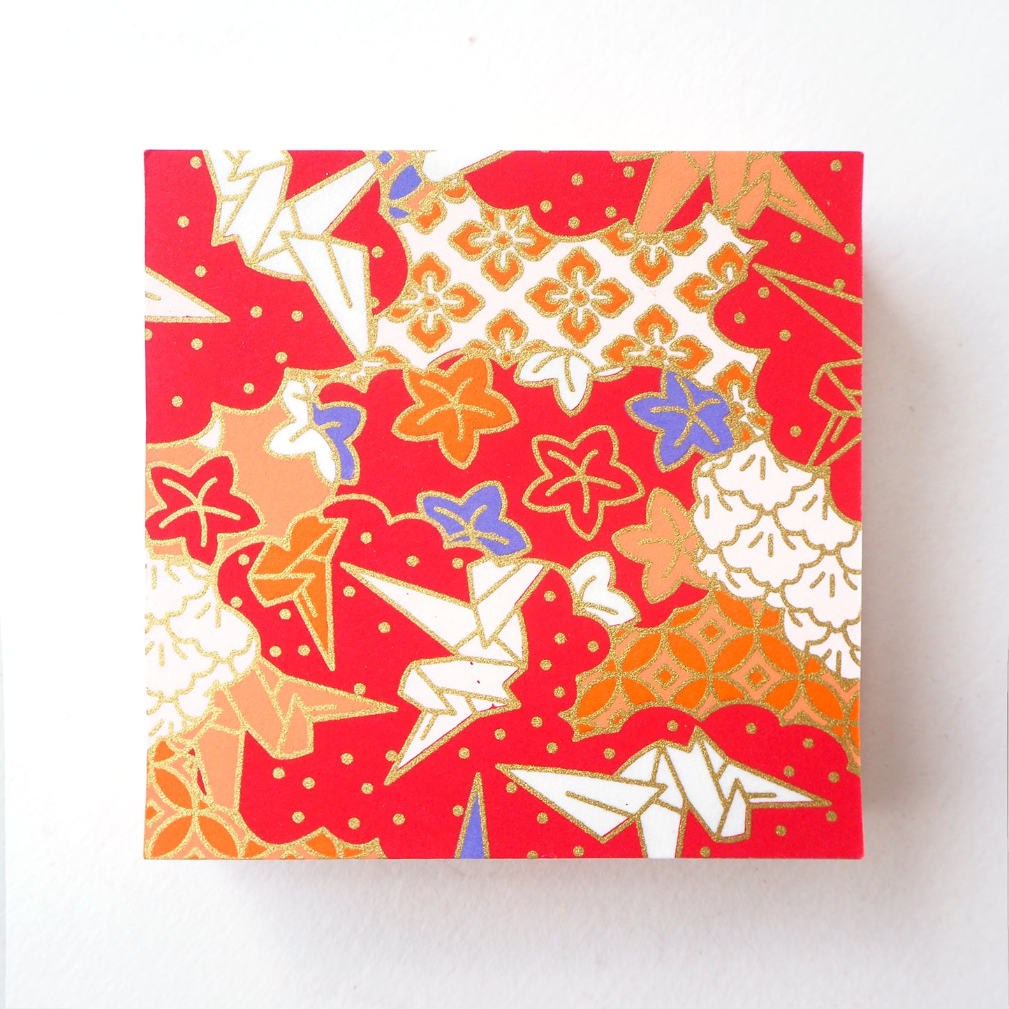 Pack of 100 Sheets 7x7cm Yuzen Washi Origami Paper HZ-264 - Origami Cranes & Mixed Geometric - washi paper - Lavender Home London