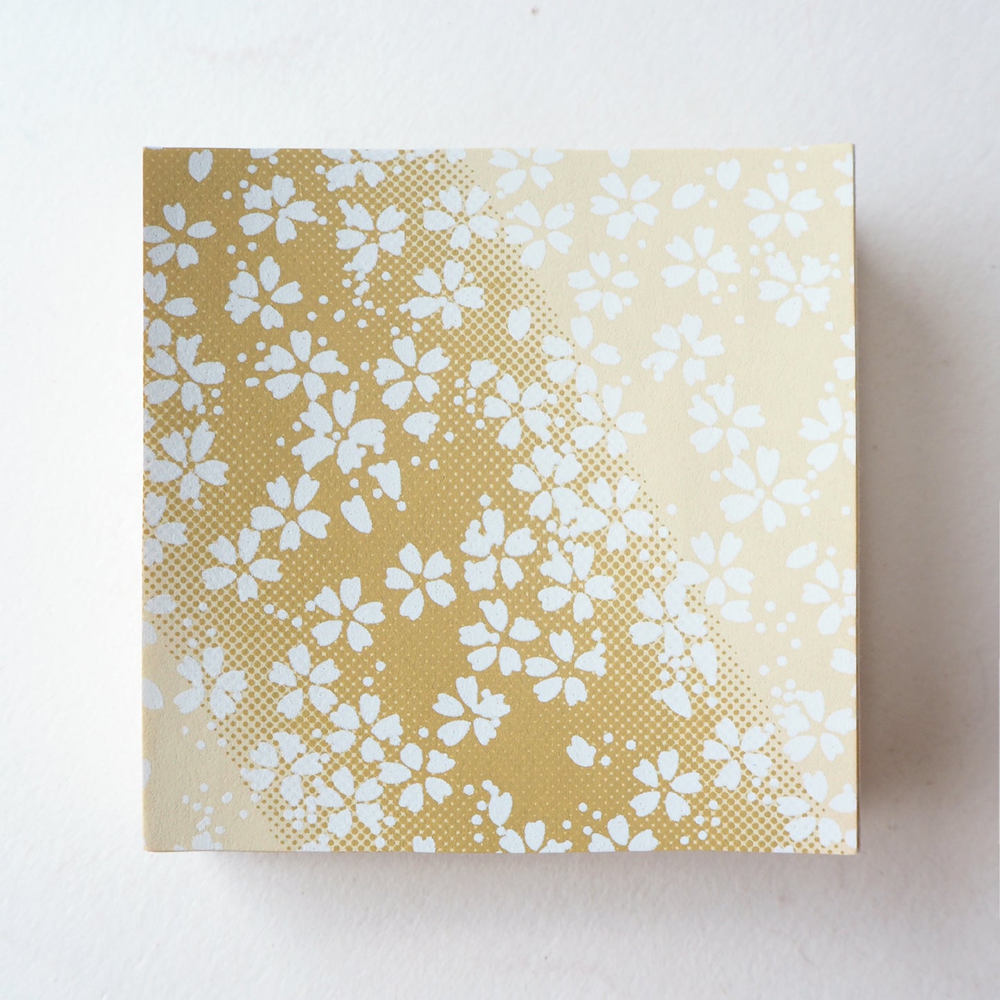 Pack of 100 Sheets 7x7cm Yuzen Washi Origami Paper HZ-265 - Small Cherry Blossom Ocher - washi paper - Lavender Home London