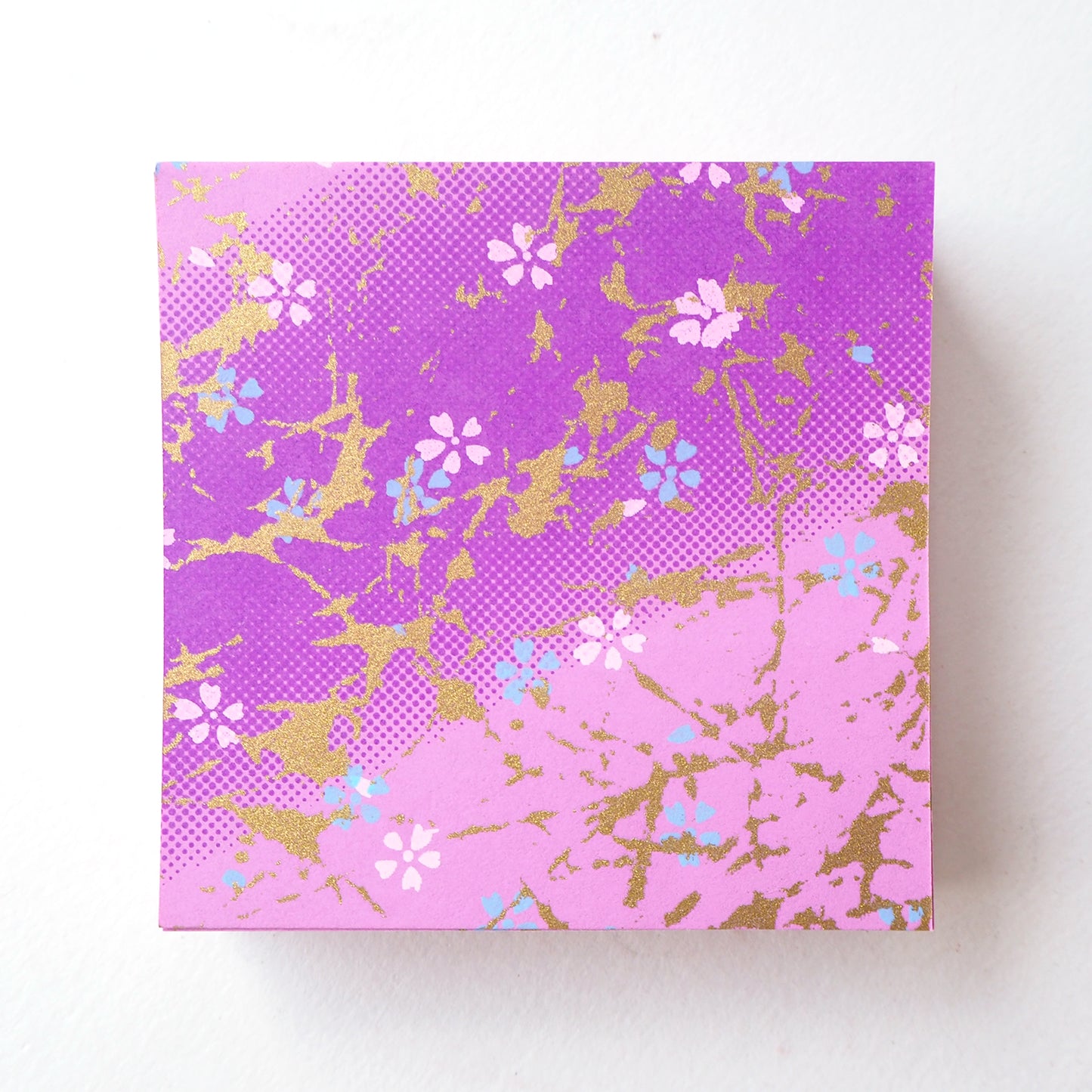 Pack of 100 Sheets 7x7cm Yuzen Washi Origami Paper HZ-279 - Small Cherry Blossom Purple Gradation - washi paper - Lavender Home London