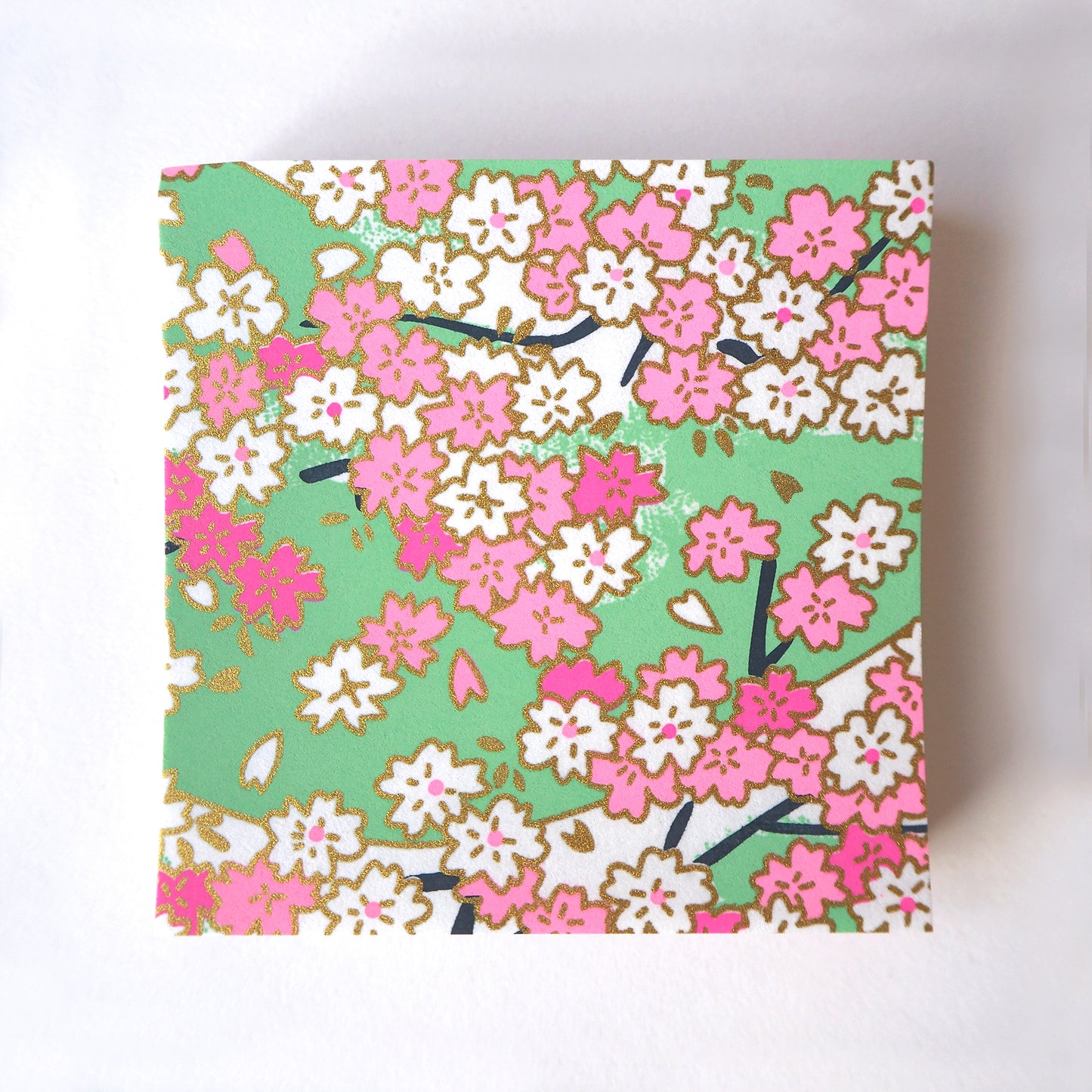 Pack of 100 Sheets 7x7cm Yuzen Washi Origami Paper HZ-351 - Spring Cherry Blossom - washi paper - Lavender Home London