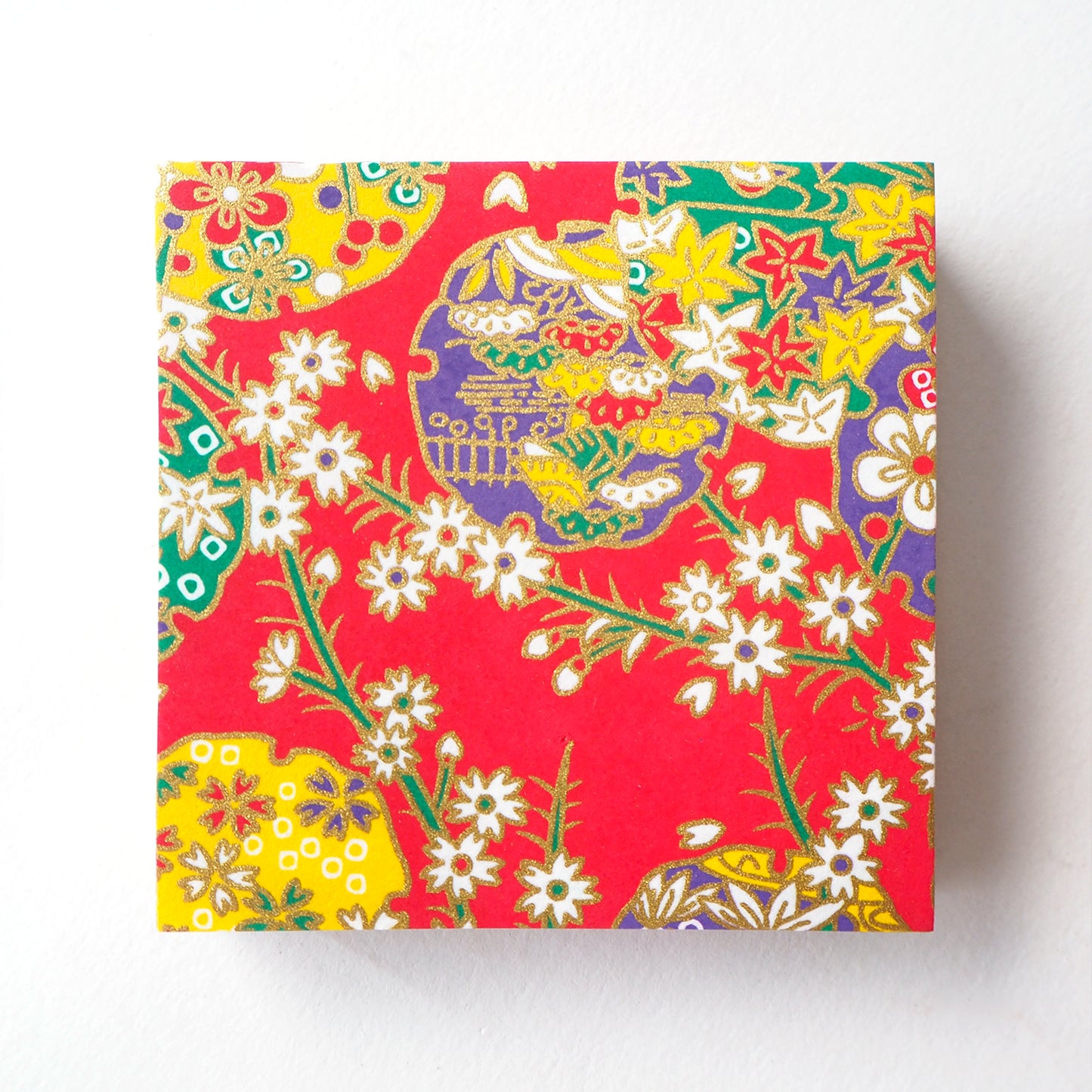 Pack of 100 Sheets 7x7cm Yuzen Washi Origami Paper HZ-359 - Illusion Red - washi paper - Lavender Home London