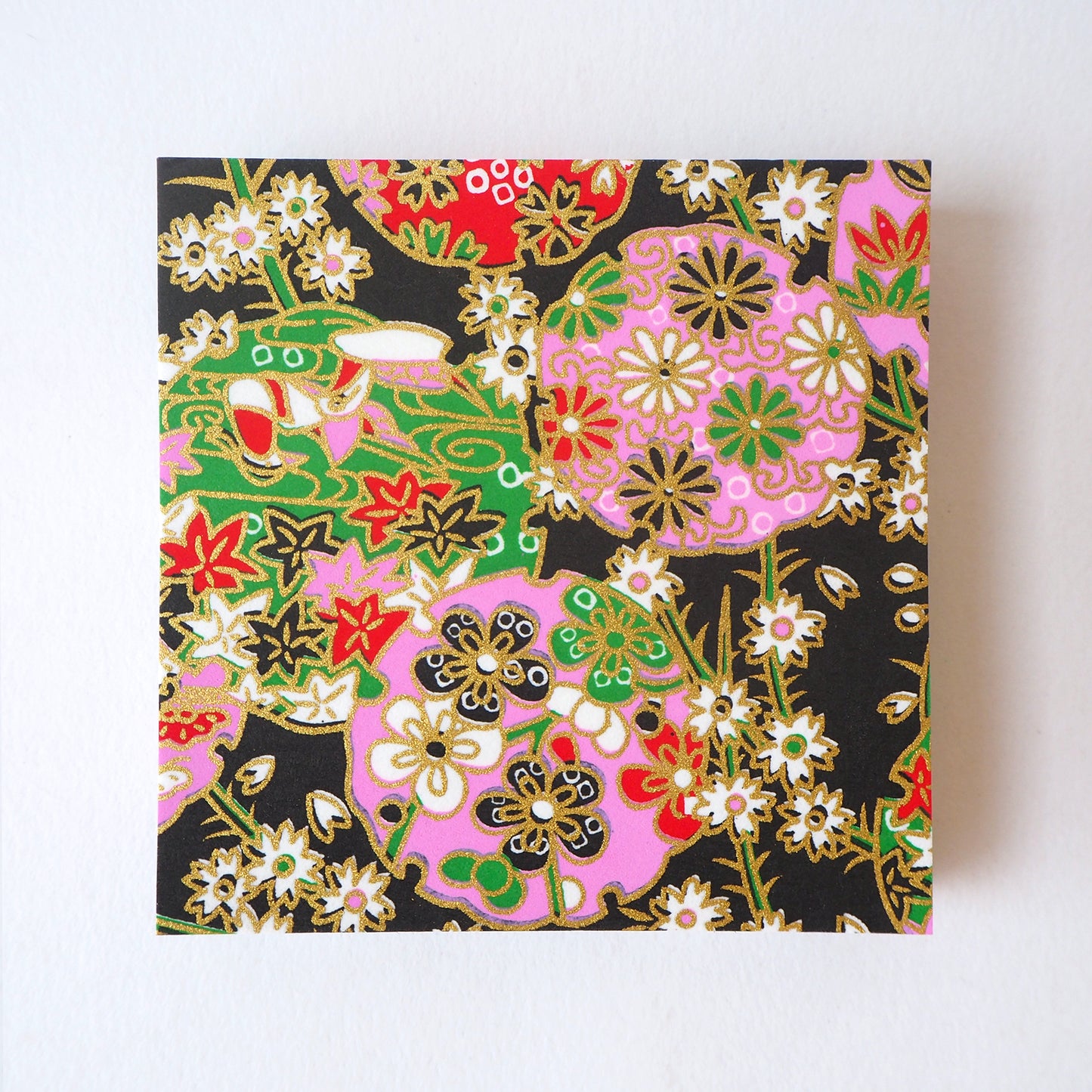 Pack of 100 Sheets 7x7cm Yuzen Washi Origami Paper HZ-392 - Illusion Black - washi paper - Lavender Home London