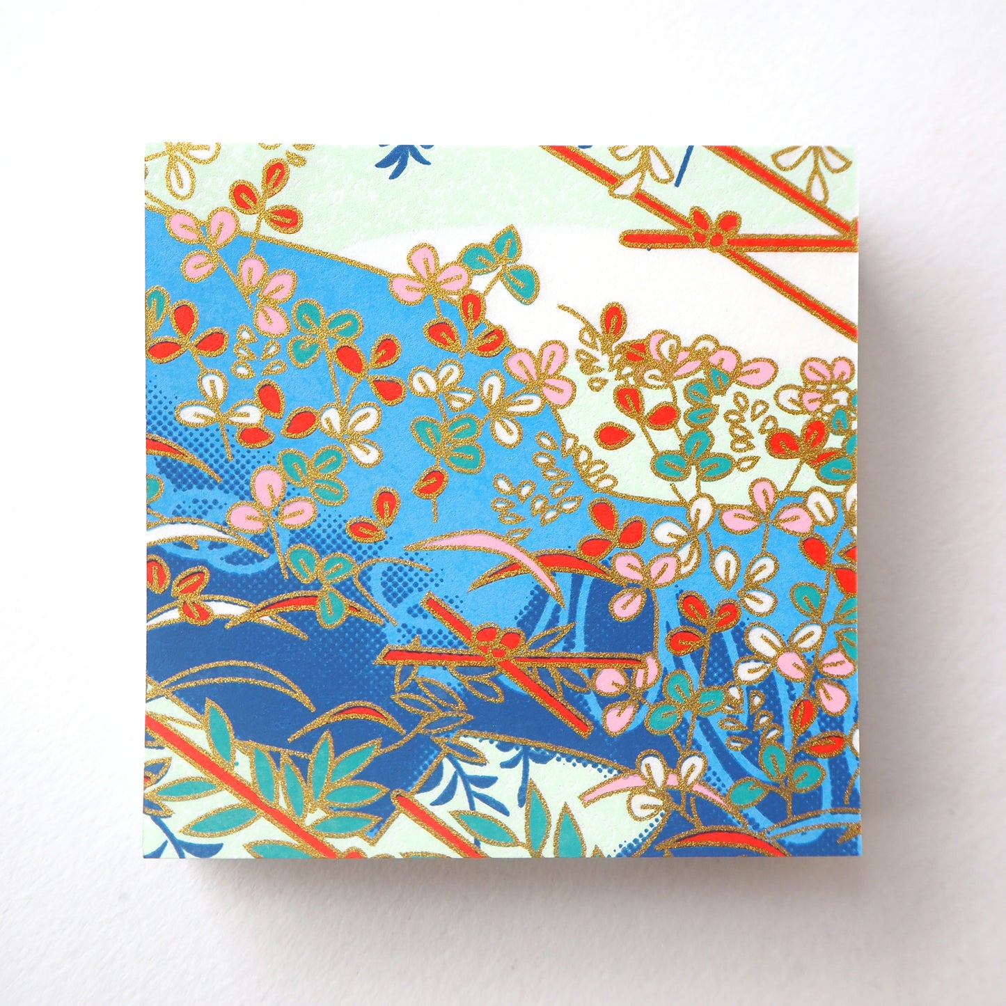 Pack of 100 Sheets 7x7cm Yuzen Washi Origami Paper HZ-403 - Wisteria Garden - washi paper - Lavender Home London