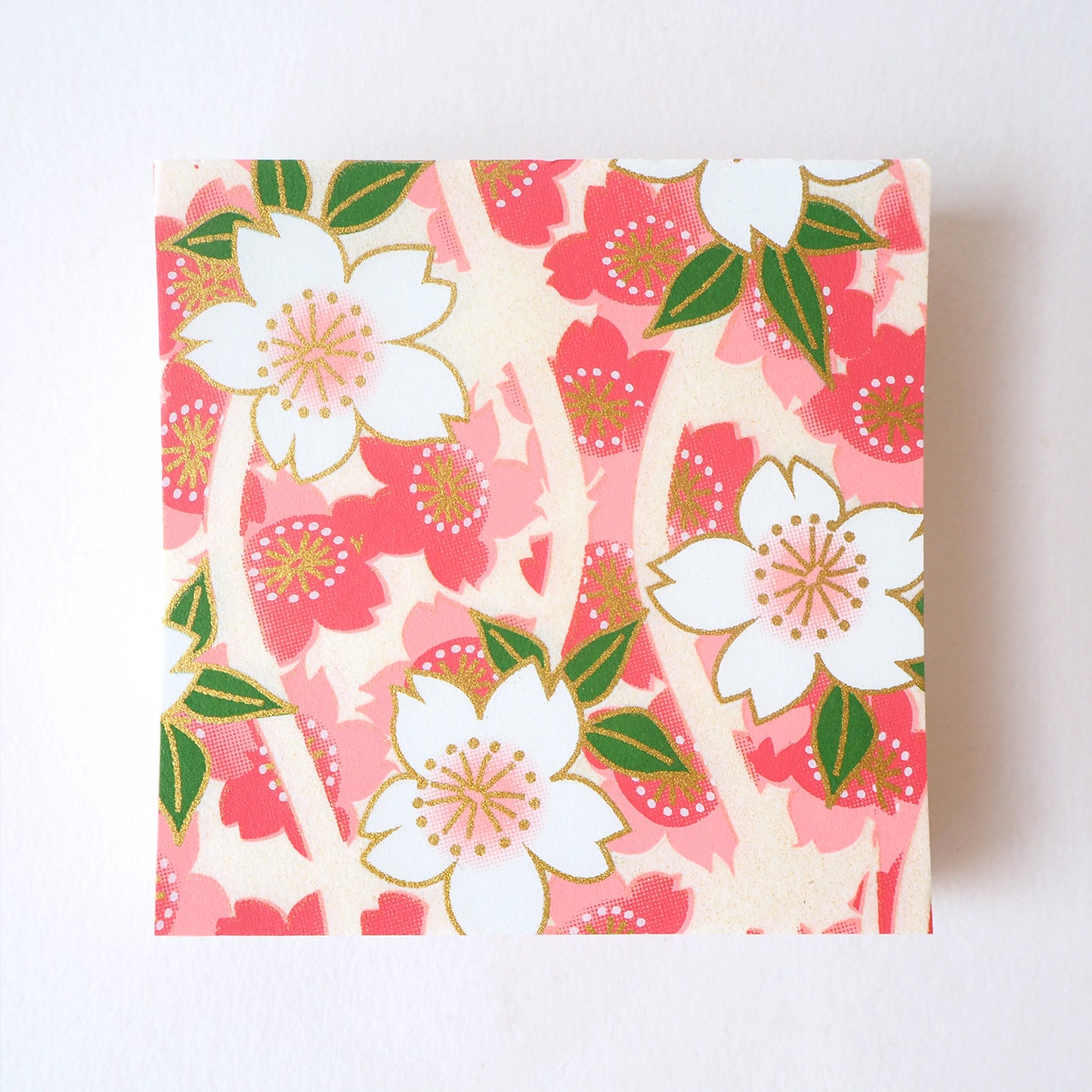 Pack of 100 Sheets 7x7cm Yuzen Washi Origami Paper HZ-412 - Big Cherry Blossom Pink - washi paper - Lavender Home London