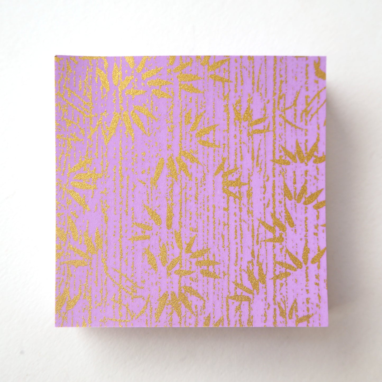 Pack of 100 Sheets 7x7cm Yuzen Washi Origami Paper HZ-438 - Gold Bamboo Iris Purple - washi paper - Lavender Home London