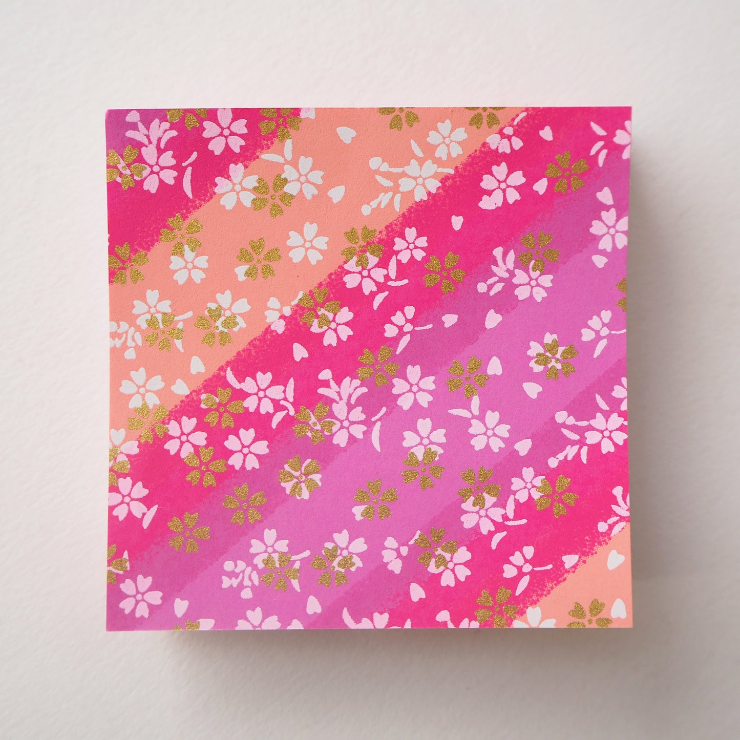 Pack of 100 Sheets 7x7cm Yuzen Washi Origami Paper HZ-447 - Small Cherry Blossom Purple Shades Stripes - washi paper - Lavender Home London