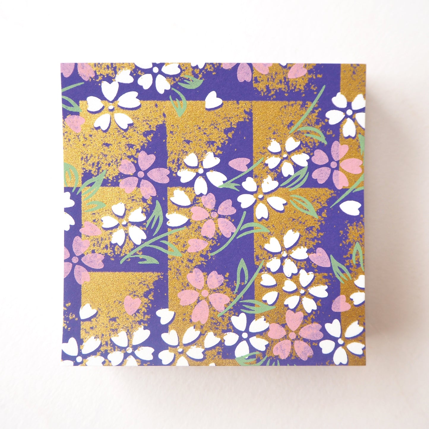 Pack of 100 Sheets 7x7cm Yuzen Washi Origami Paper HZ-471 - Cherry Blossom Purple Shade - washi paper - Lavender Home London