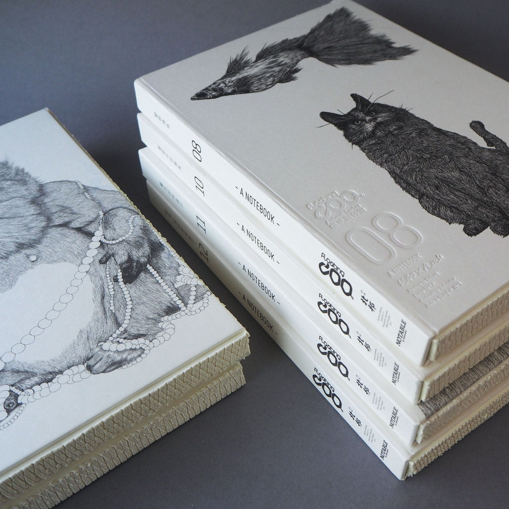 Animal Series Floating Zoo Sketchbook No.08 - Flying Fish & The Cat - Stationery - Lavender Home London