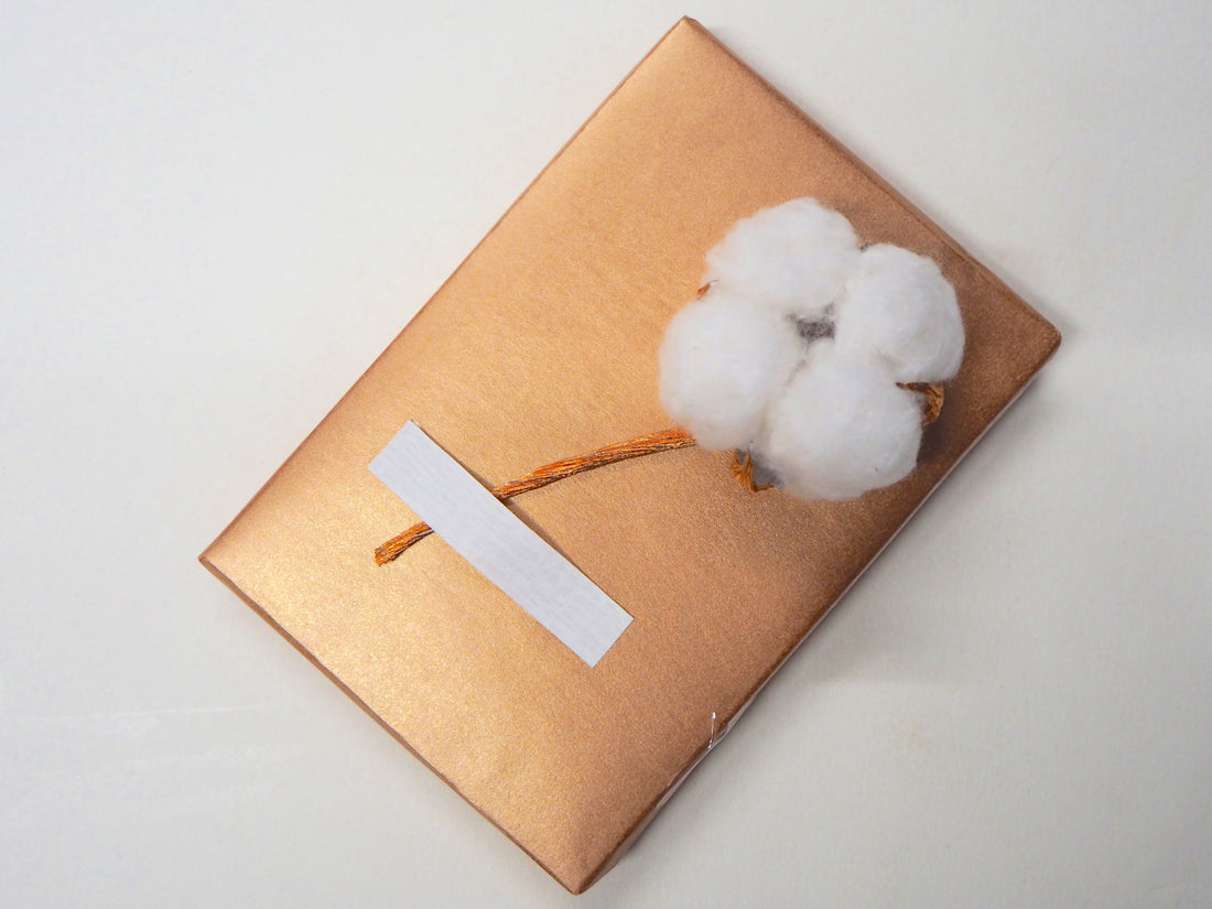 CHRISTMAS GIFT WRAPPING - DAY 13 - COTTON FLOWER DECORATION