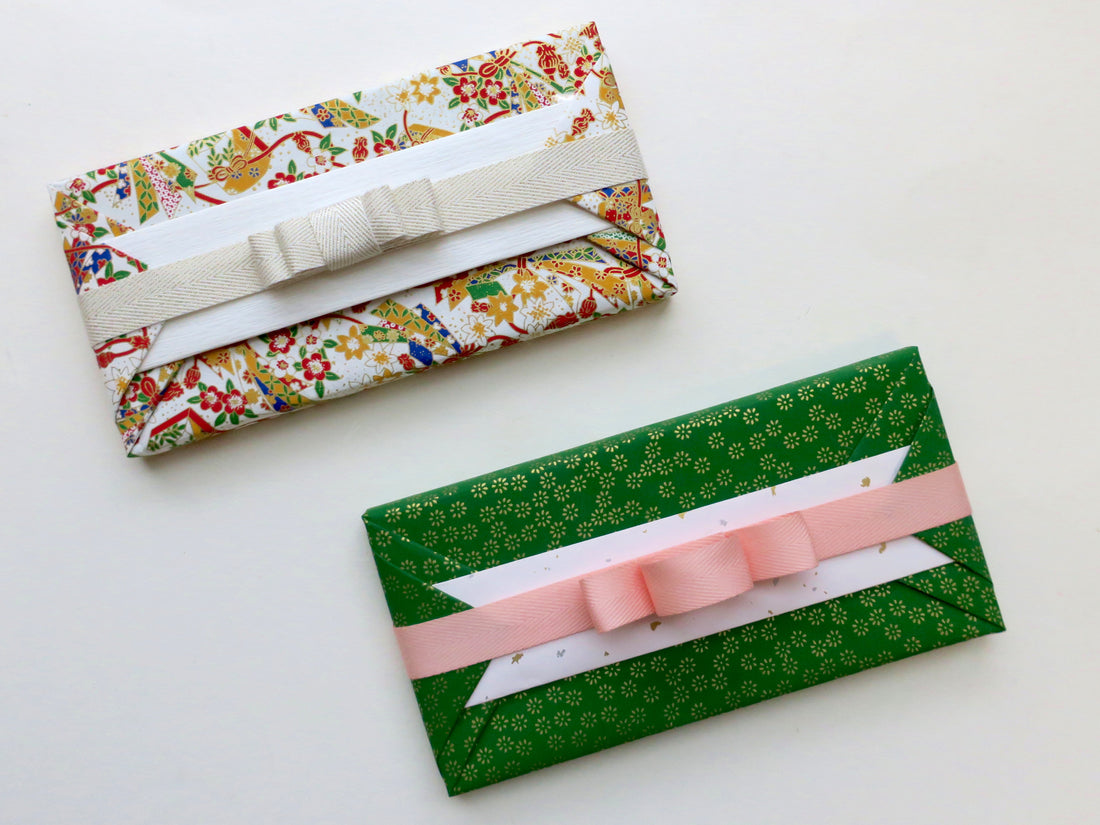 Japanese ribbon wrapped gift wrap tutorial for Christmas
