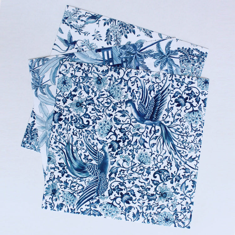 Blue and White Porcelain Origami Paper Pack