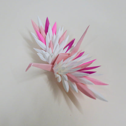 Paper Feathered Crane - Pink Valentine