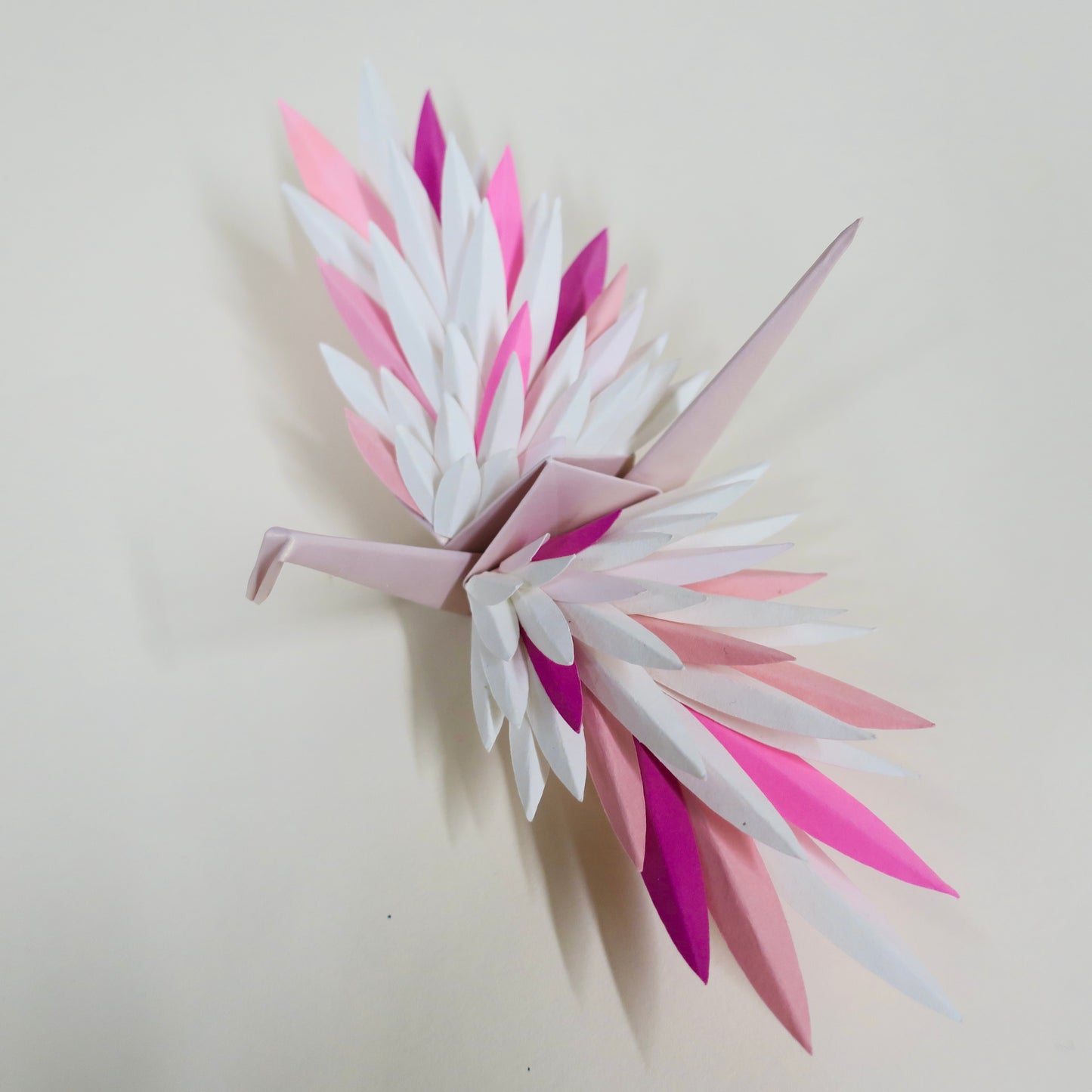 Paper Feathered Crane - Pink Valentine