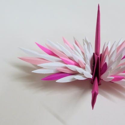 Paper Feathered Crane - Pink Valentine